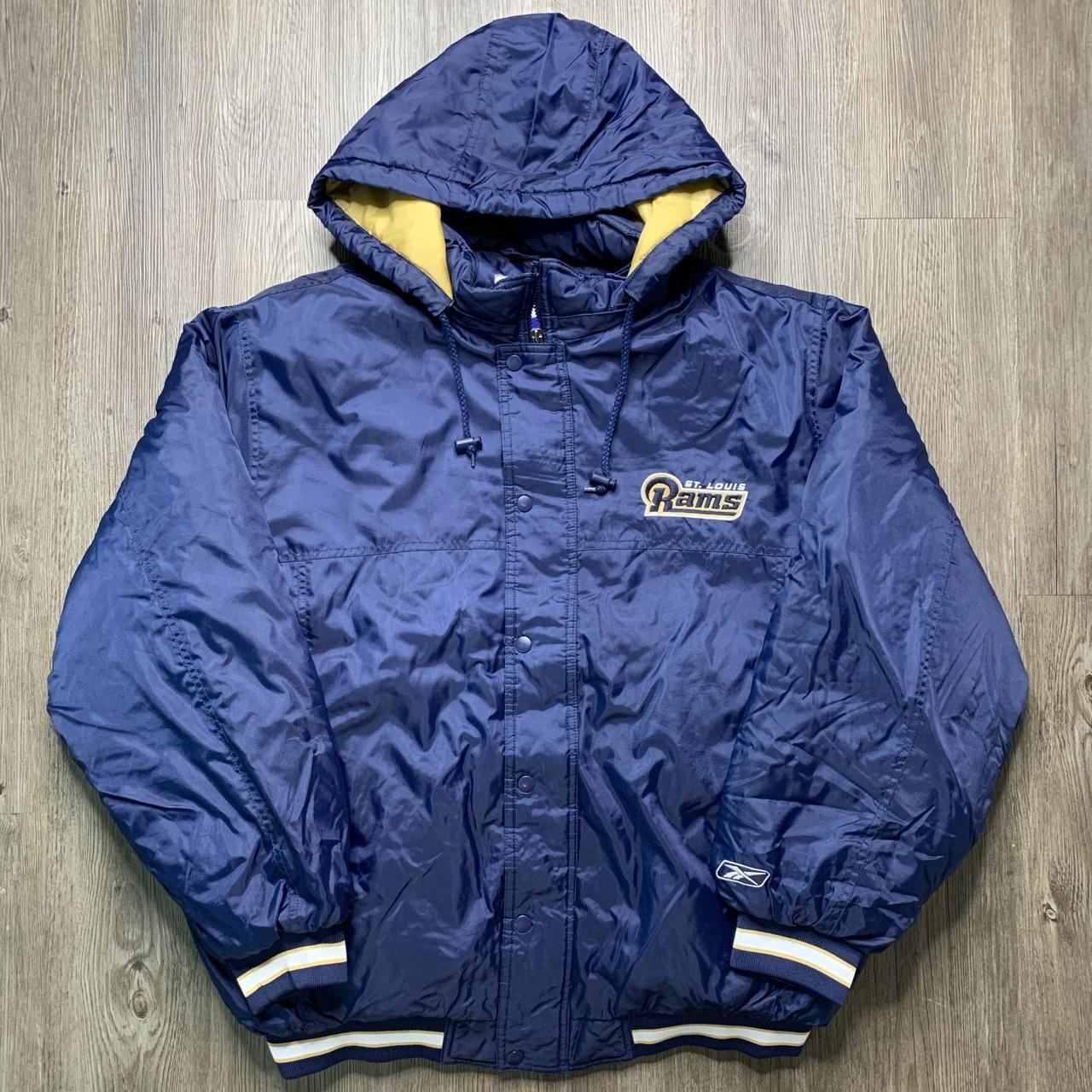 Vintage Reebok St. Louis Rams NFL Puffer Jacket - Depop