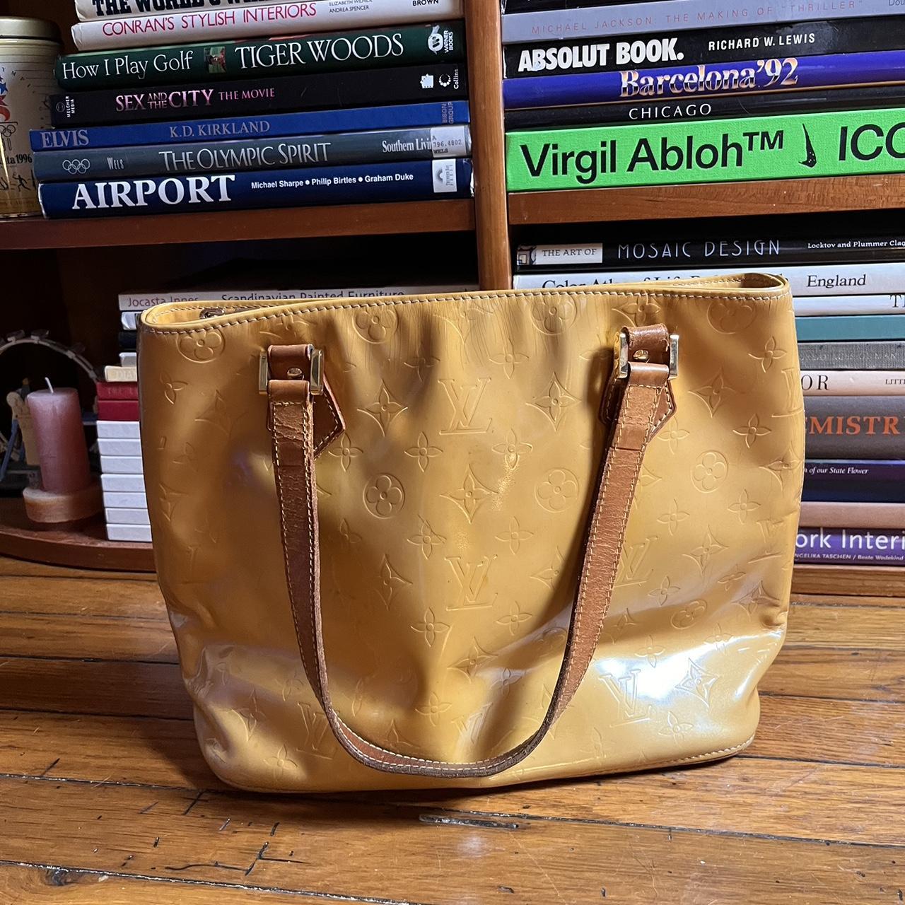 Louis Vuitton Houston Yellow Monogram Patent Leather Tote Bag