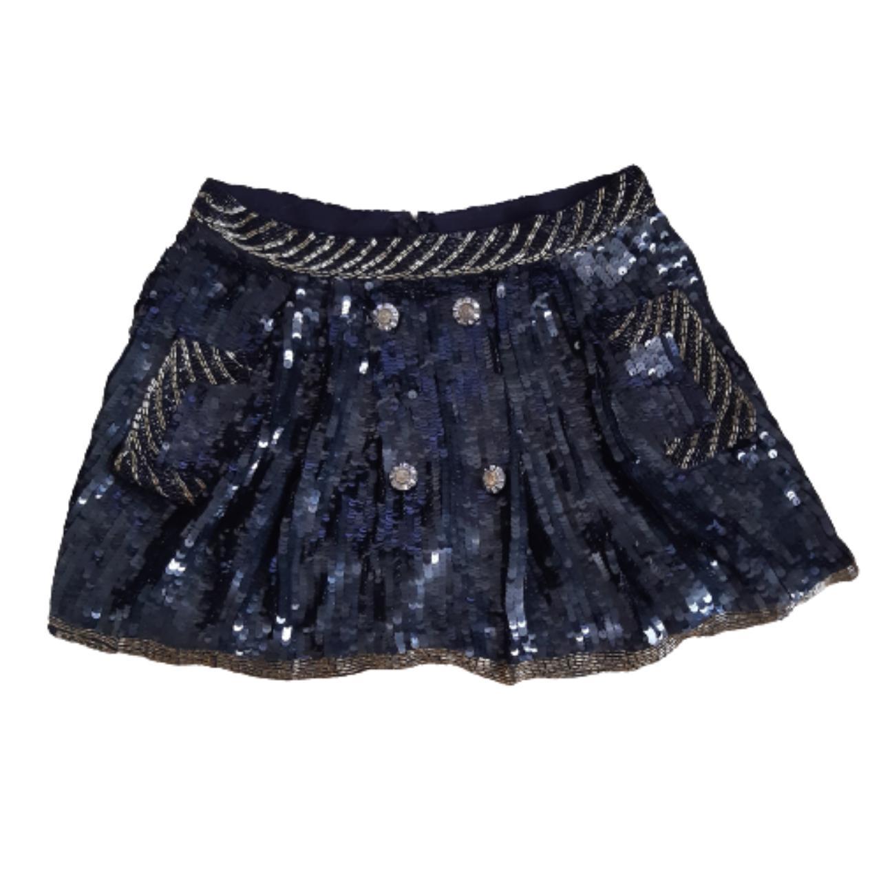 Topshop Black Gold Sequin Beaded Embellished