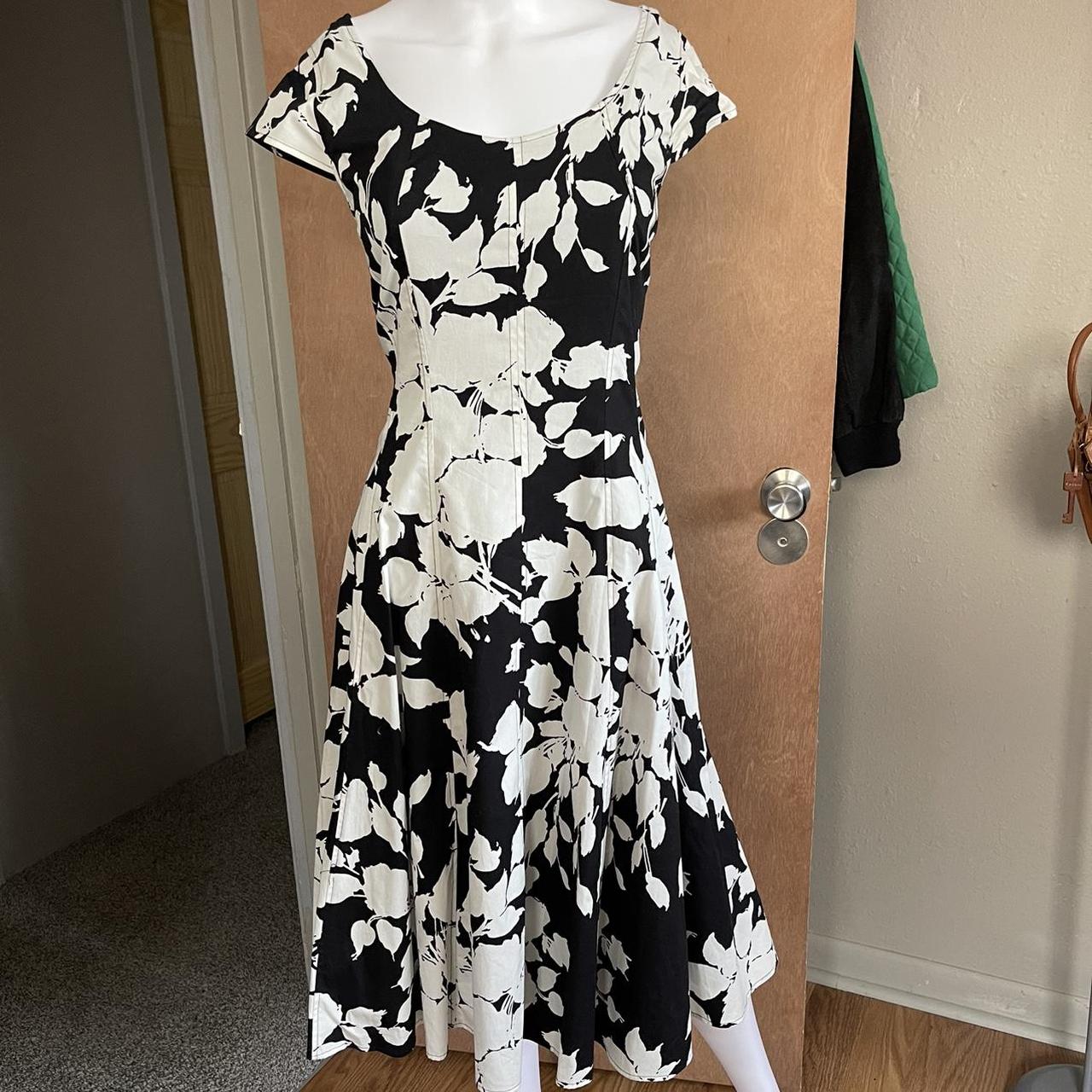 Talbots black outlet and white dress