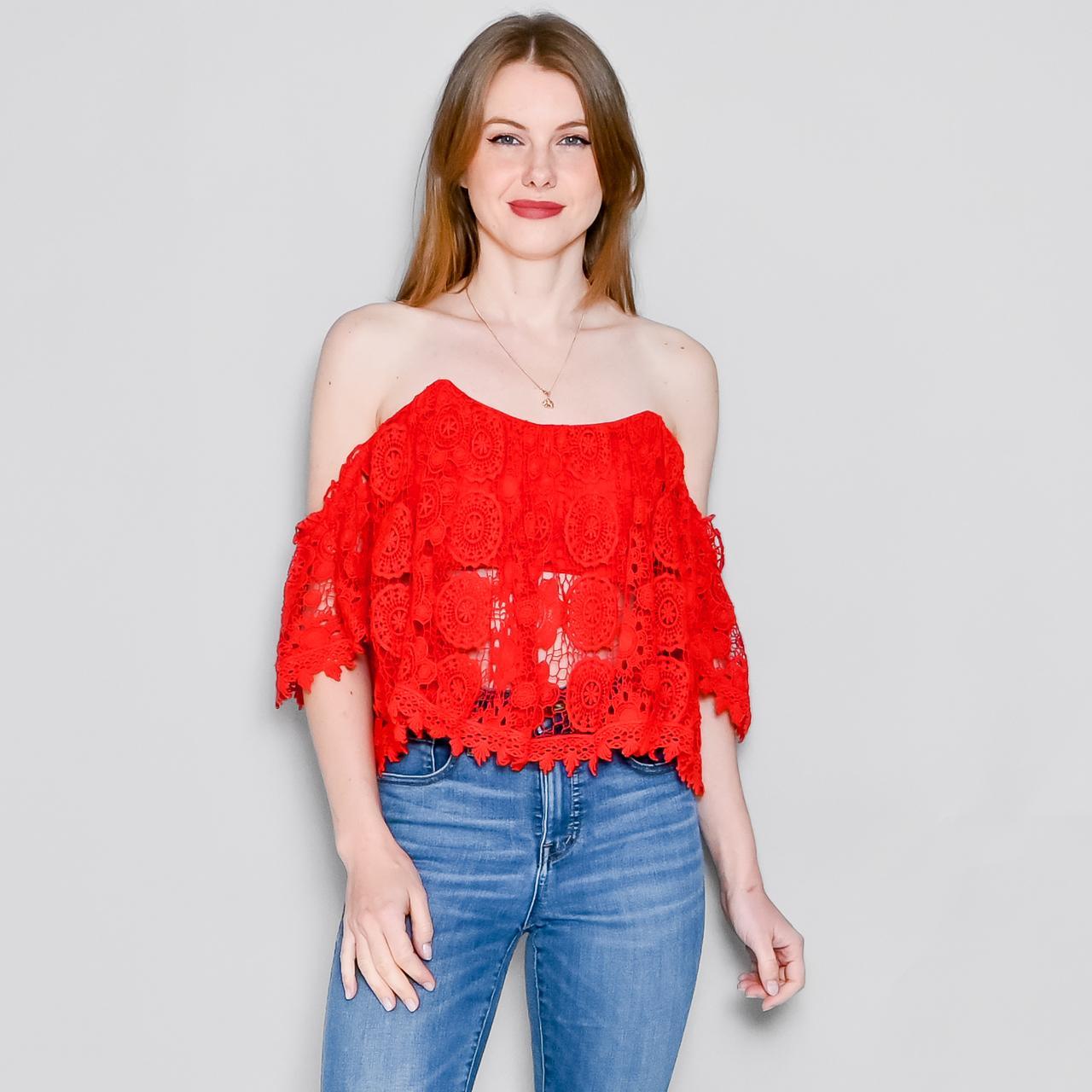 Tularosa Women's Red Croptop Depop