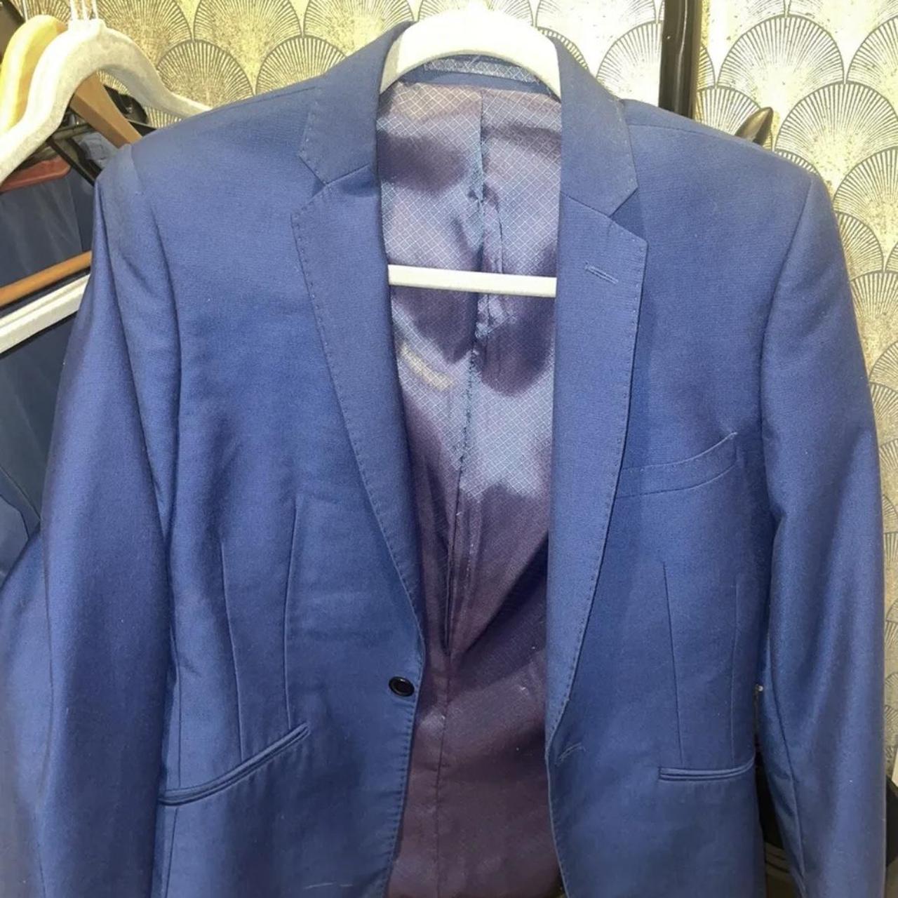 moss bros suit 36 Blue Jacket And... Depop