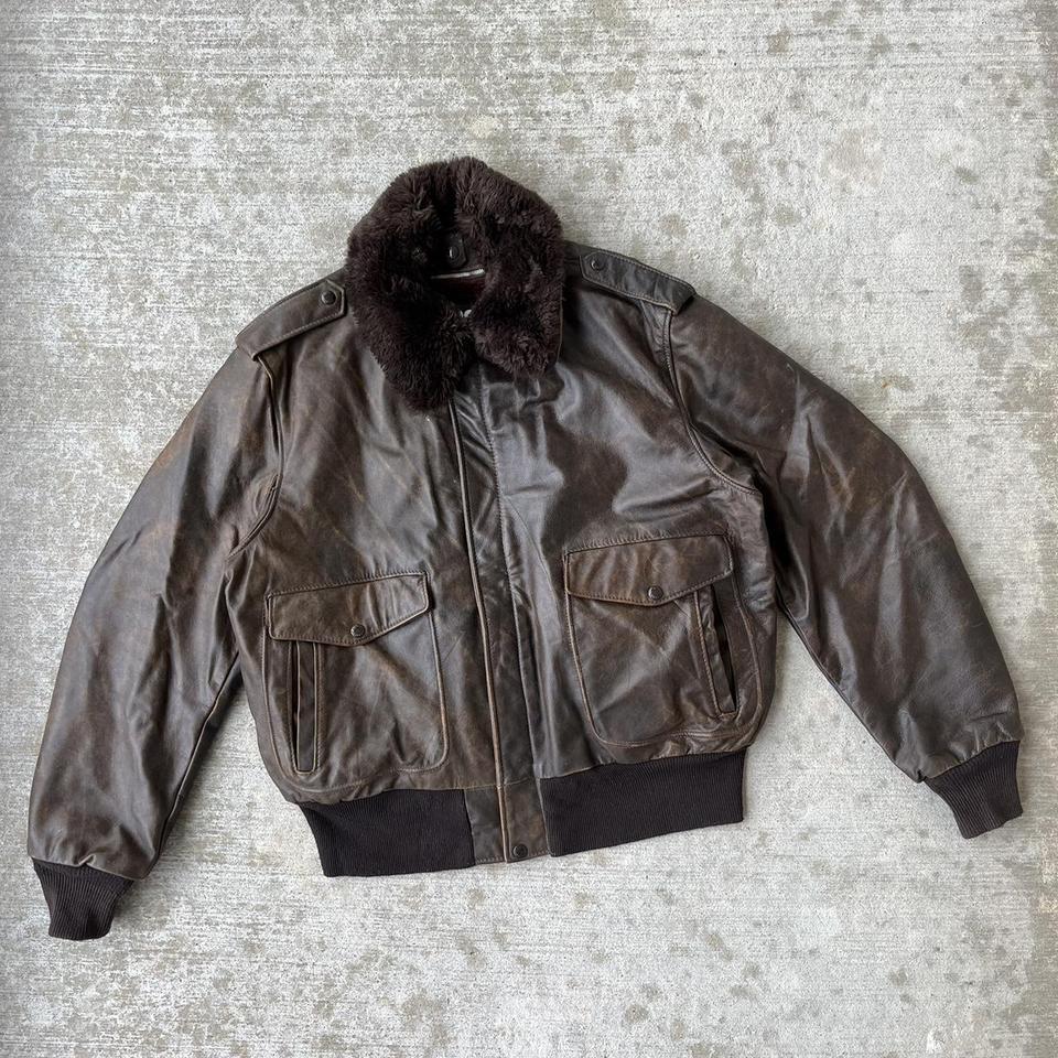 Vintage 70 / 80s Schott N.Y.C. Leather Bomber G-1 - Depop