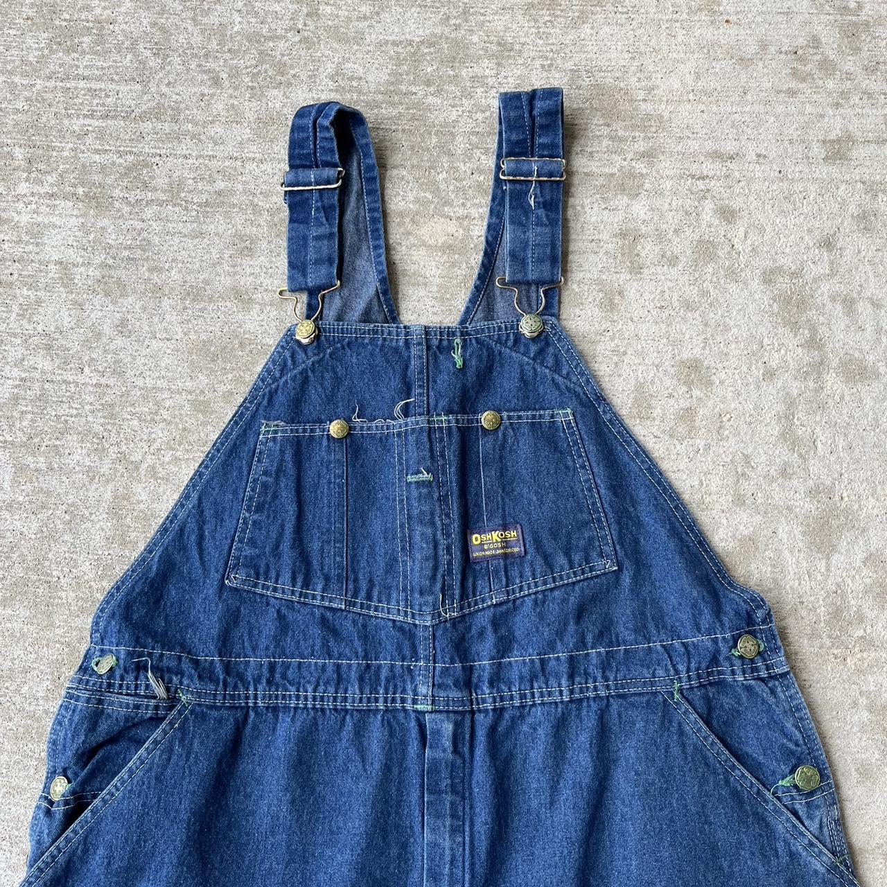 Sanforized offers Denim Bib Overalls Osh Kosh B'Gosh USA Vestback Talon Zip 35x28