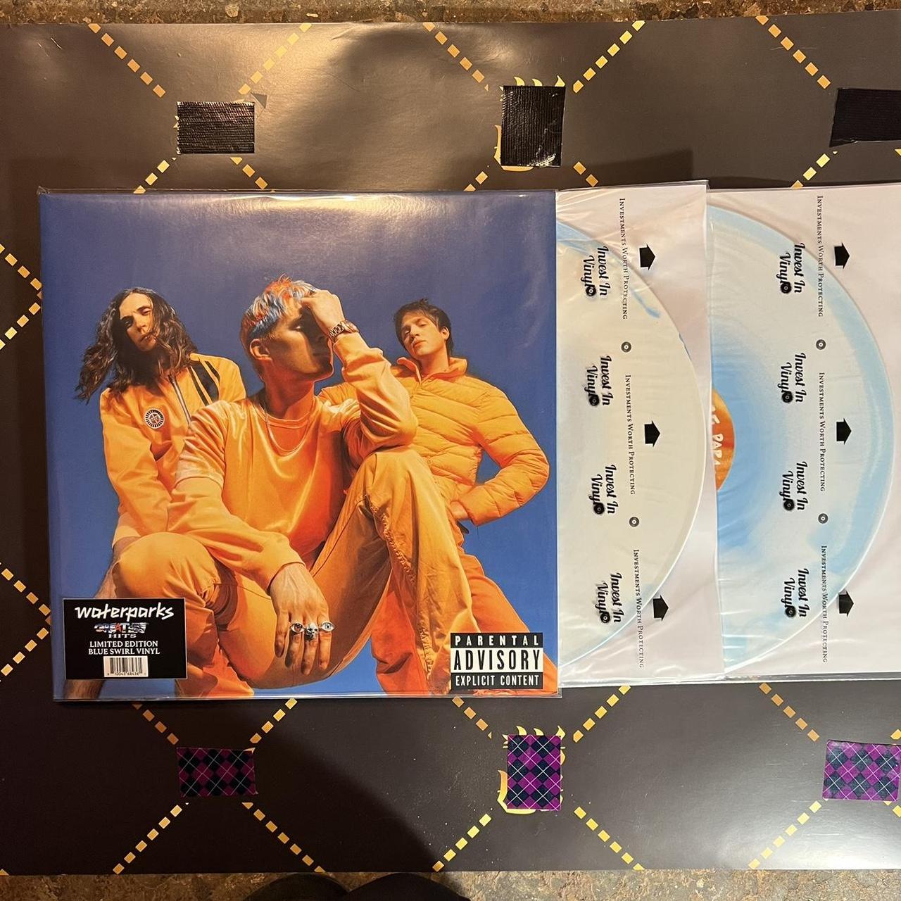 waterparks greatest hits blue swirl vinyl. price... Depop