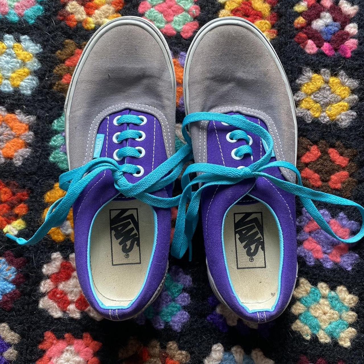 Teal and store purple vans