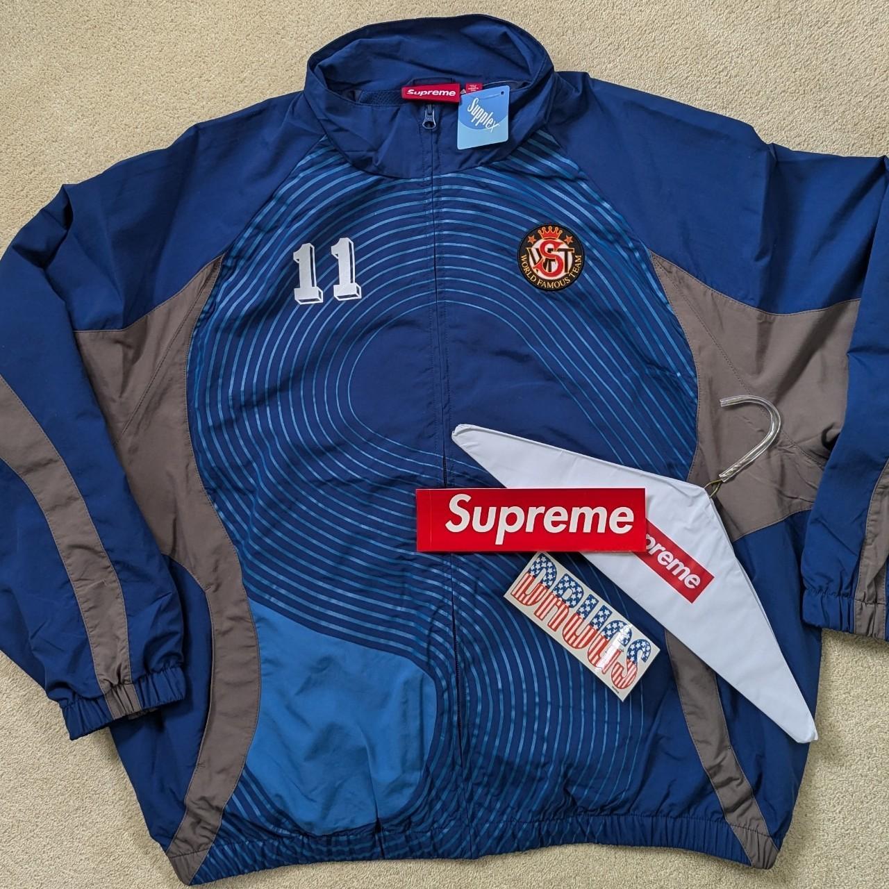 Supreme S logo track jacket blue Size Large Sold | Depop Supreme S logo track jacket blue Size Large Sold | Depop