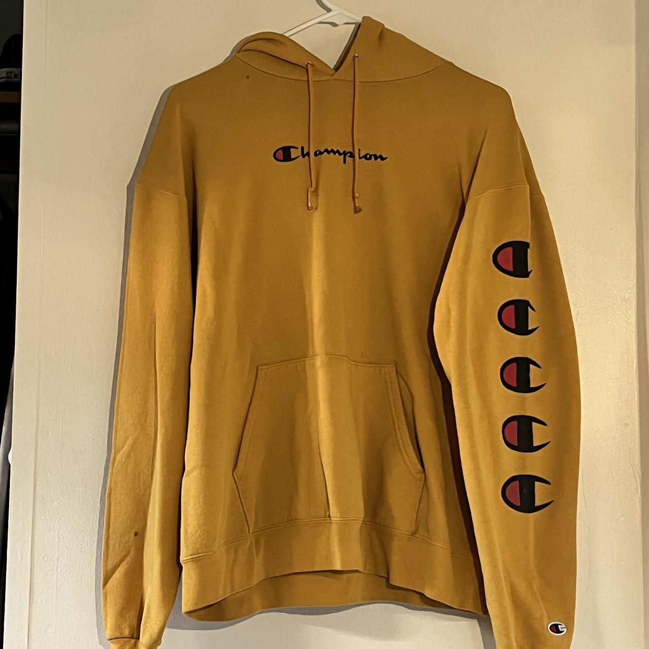 Vintage champion hoodie with arm hit - Depop