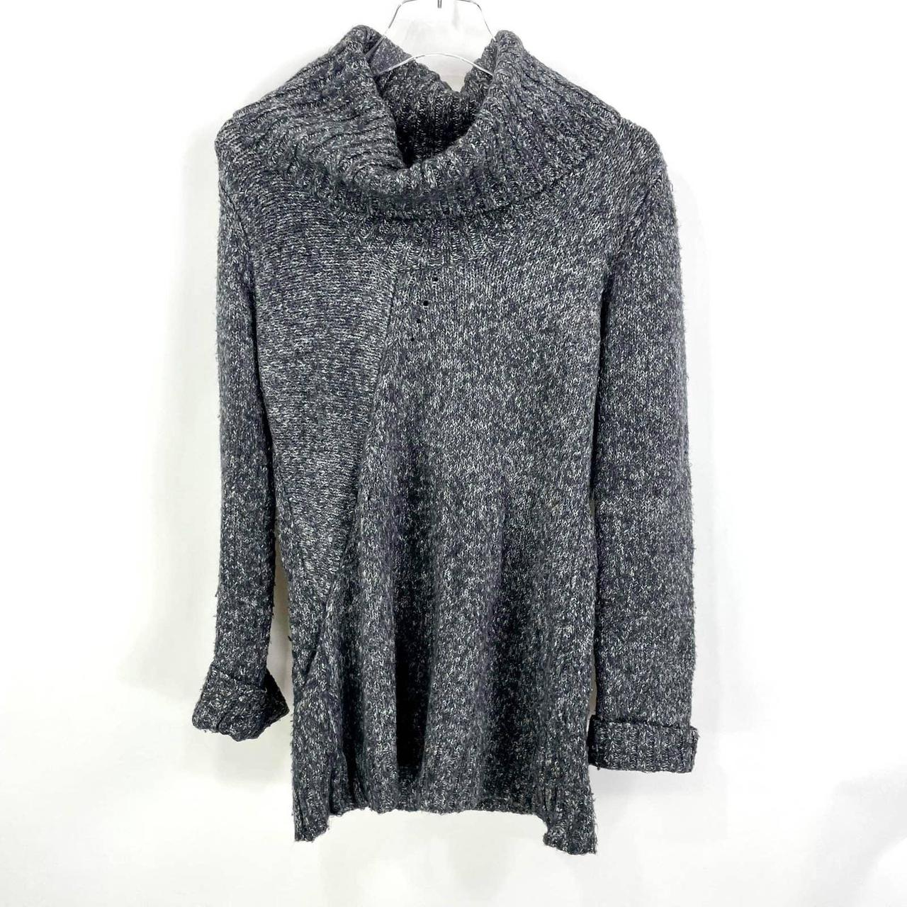 BCBG MAXAZRIA Gray Knit Cowl Neck Tunic Sweater