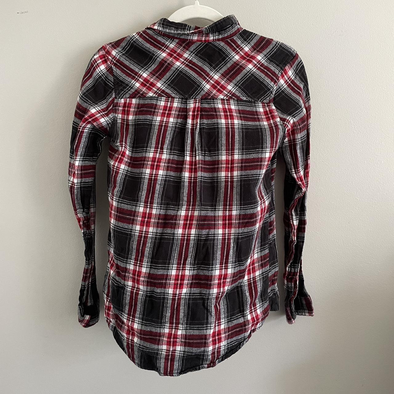 Black and Red Flannel Size: Medium Slight... - Depop