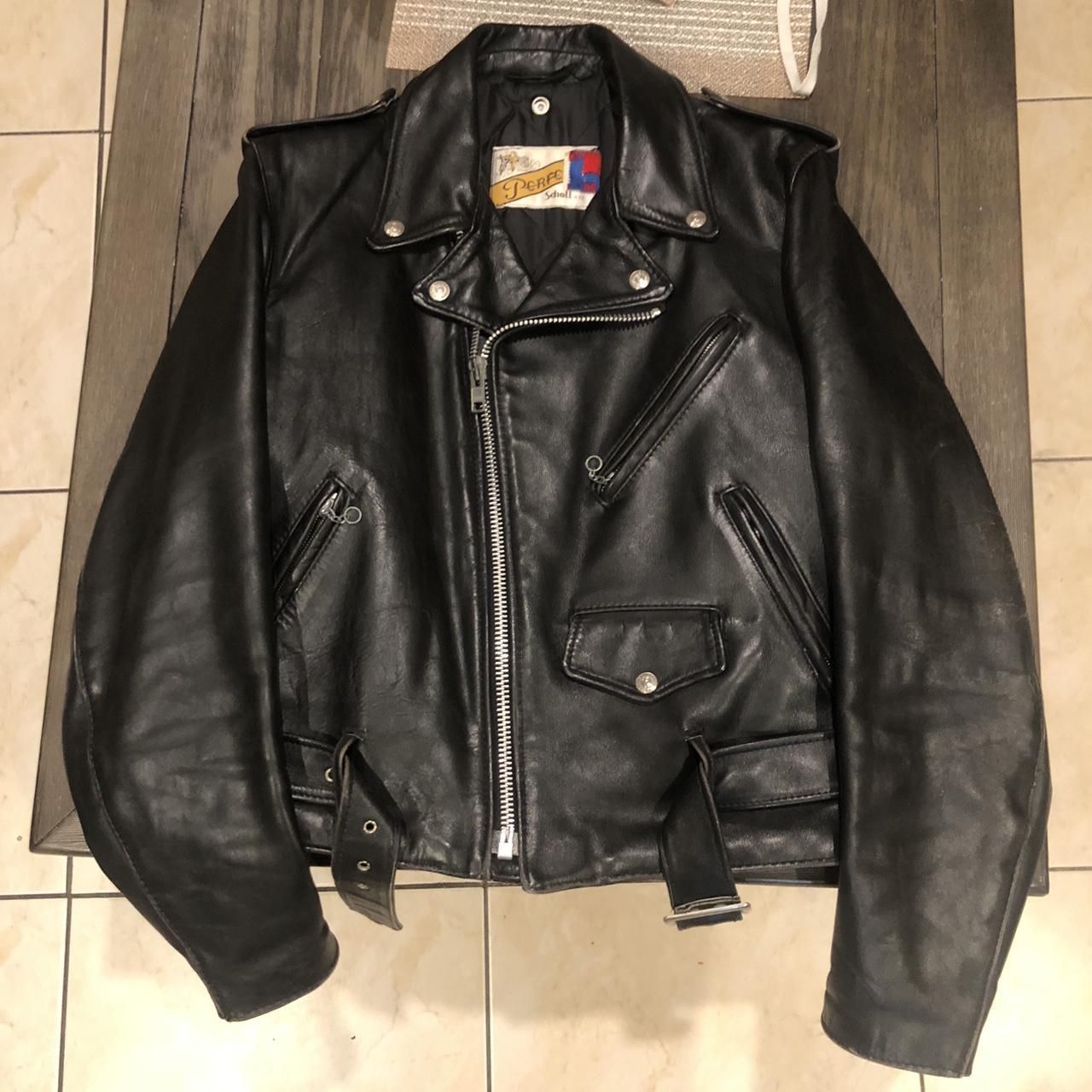 Schott Men's Black Jacket | Depop