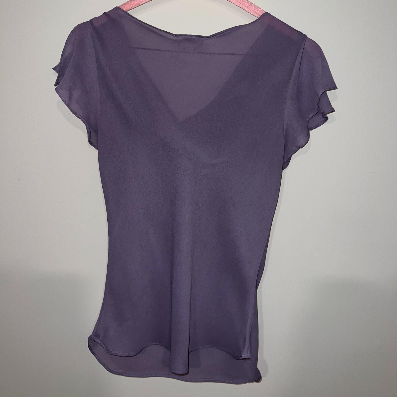 Light purple sheer cowl neck top. Size small. ... - Depop