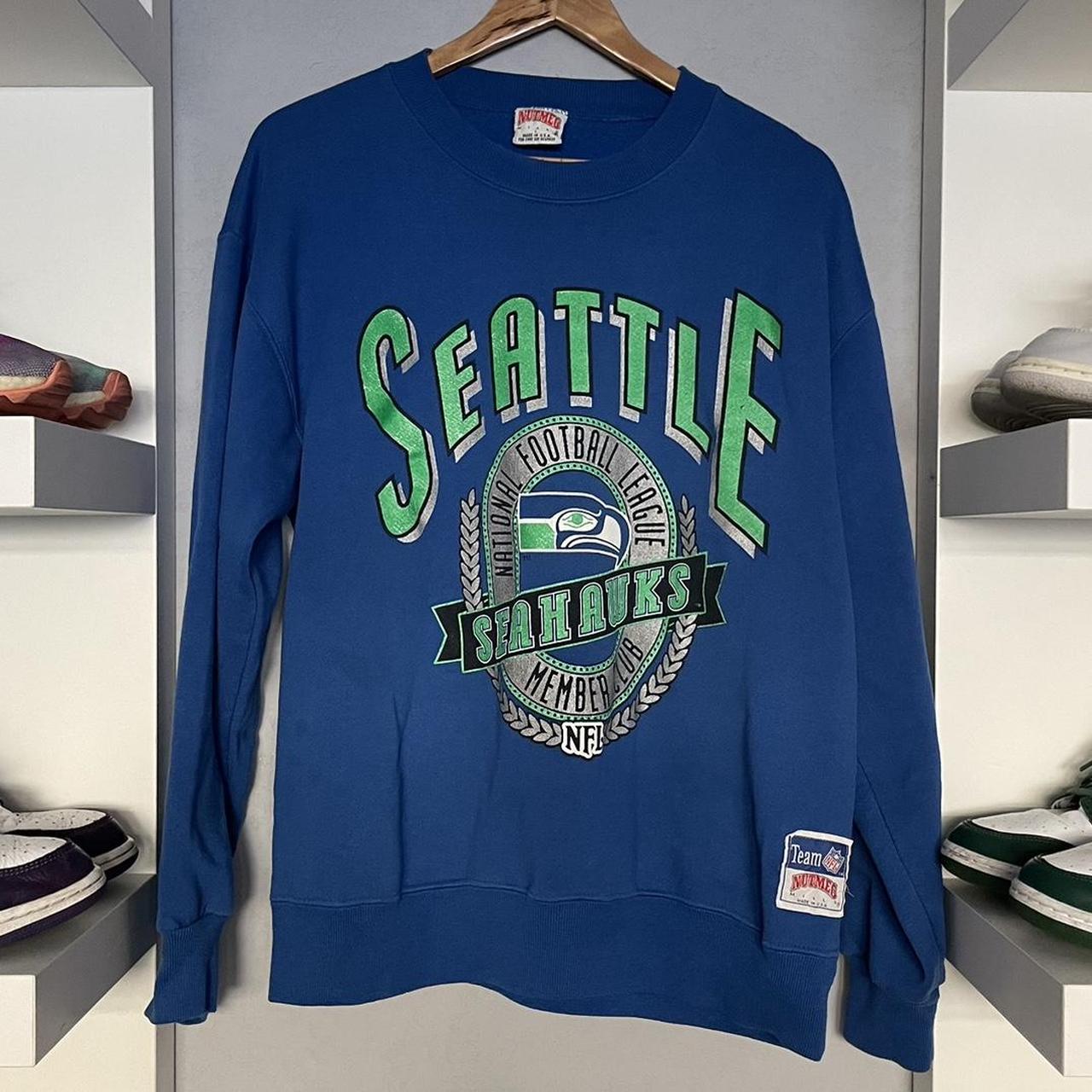 Vintage Seattle Seahawks Team NFL Nutmeg online Crewneck Sweater Large USA