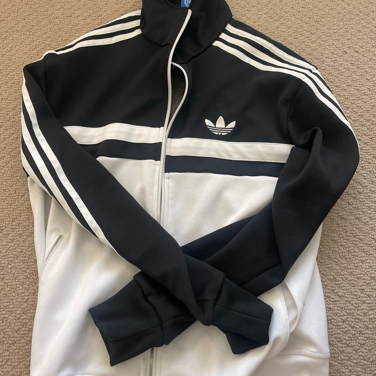 Adidas Men's Black and White Jacket | Depop