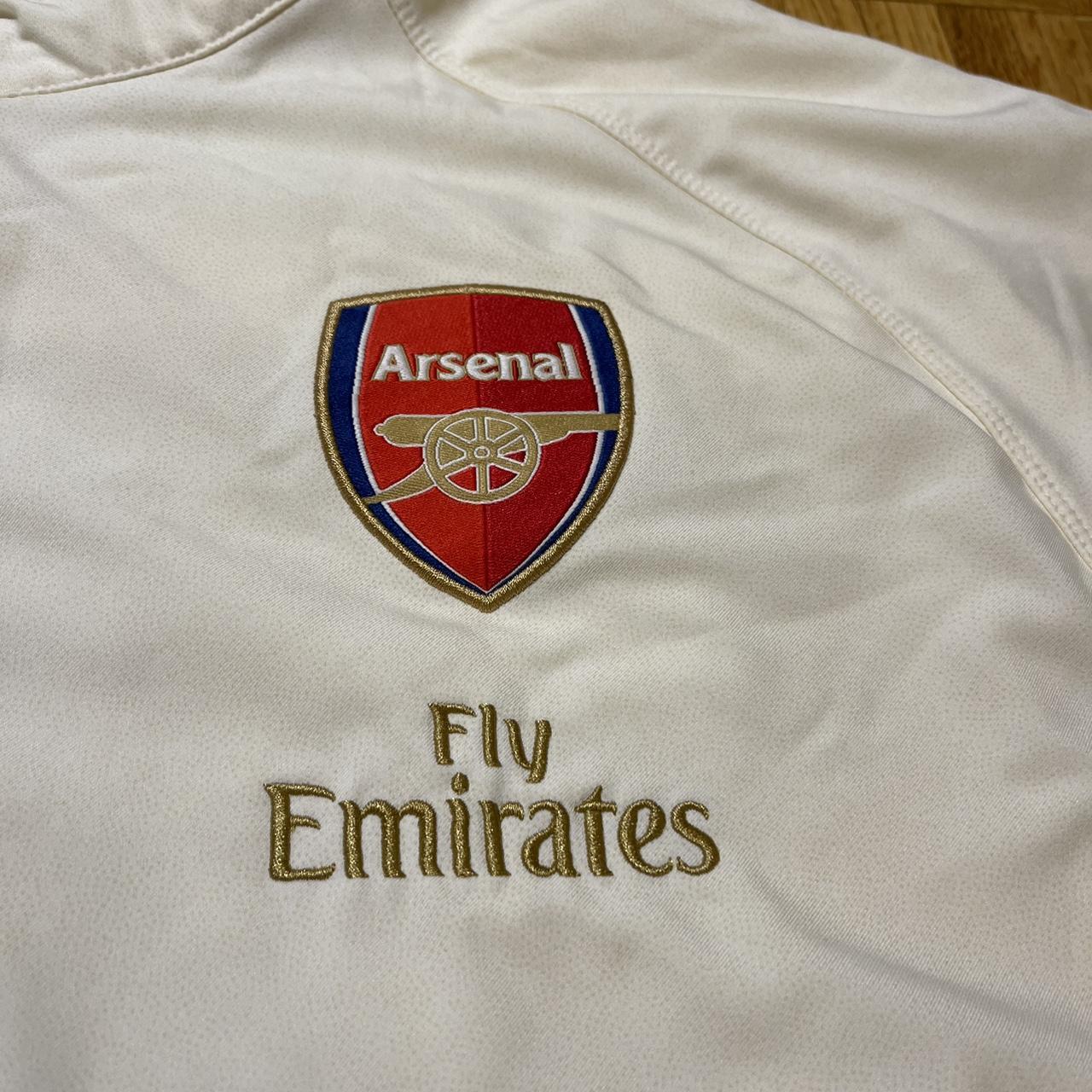 arsenal fly emirates soccer white jacket - Depop