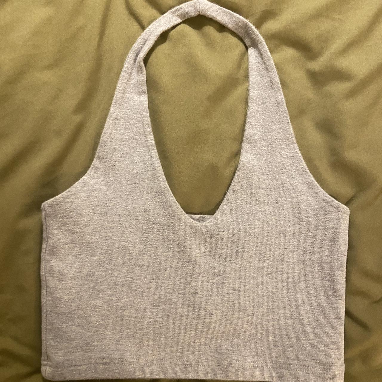 Brandy Melville Grey Alexis Halter Top soft and - Depop