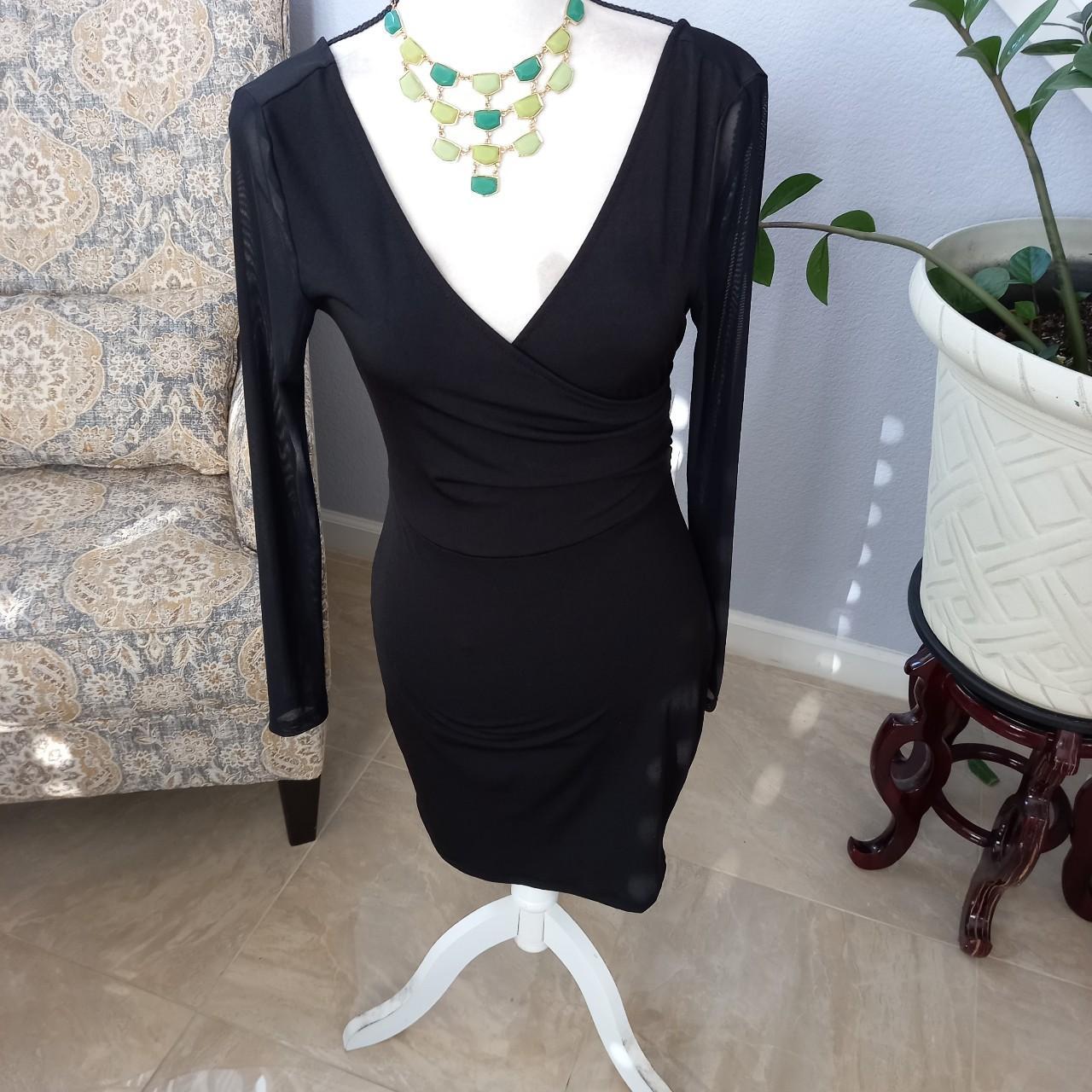 Shein black bodycon midi dress size small In great... - Depop