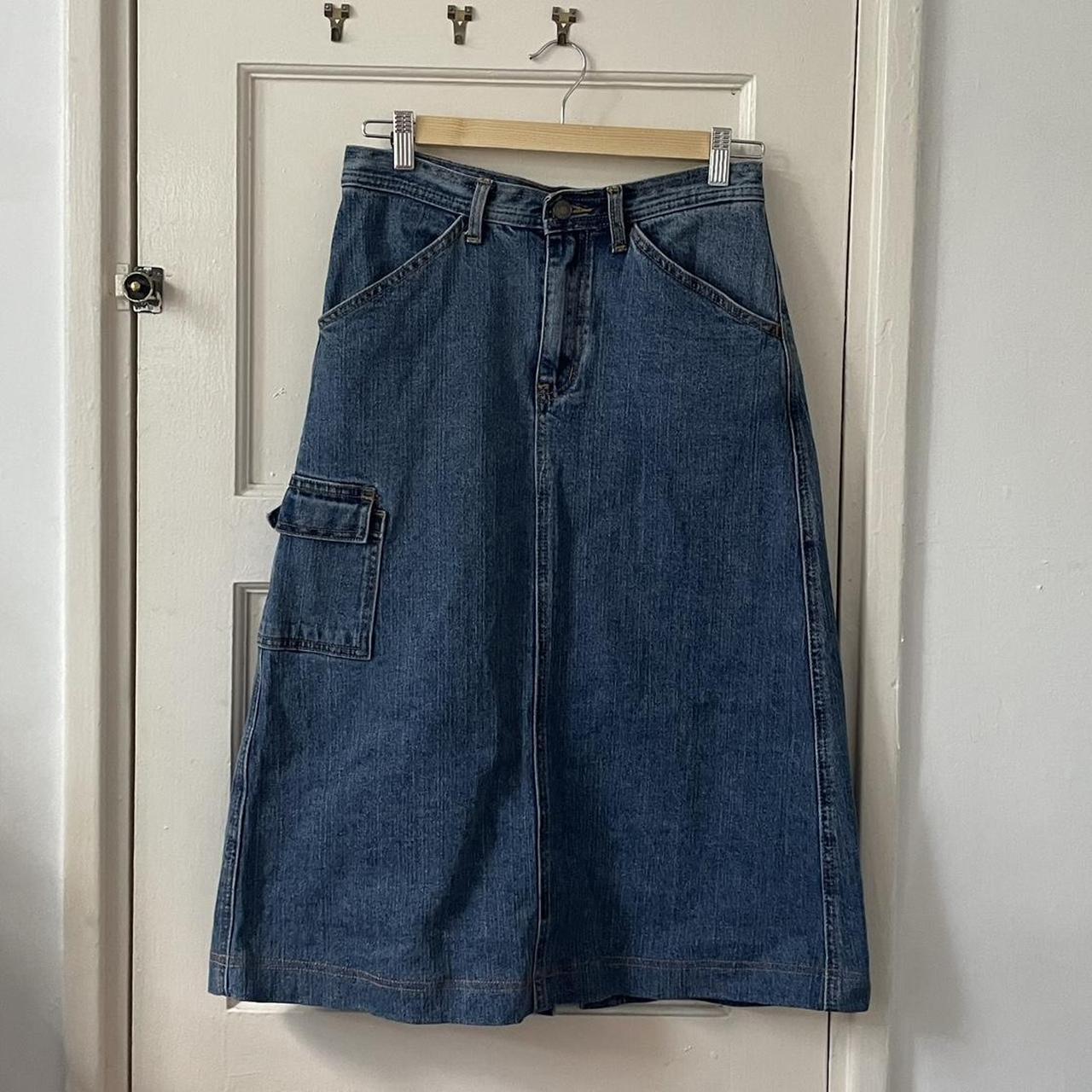 Brandy Melville Denim Midi Skirt condition as... Depop