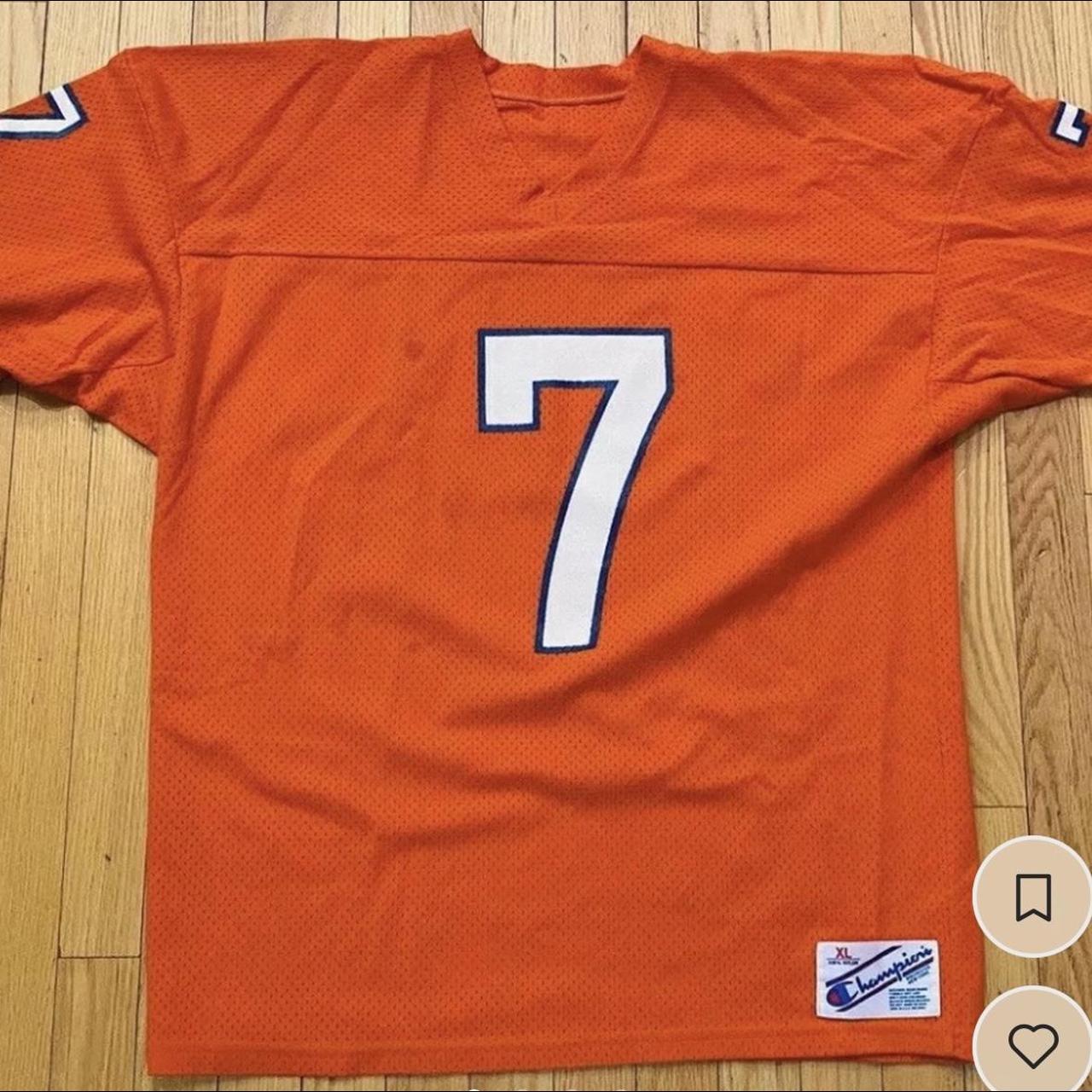 7 JOHN ELWAY Denver Broncos NFL QB Orange 1994 Mint Throwback Jersey