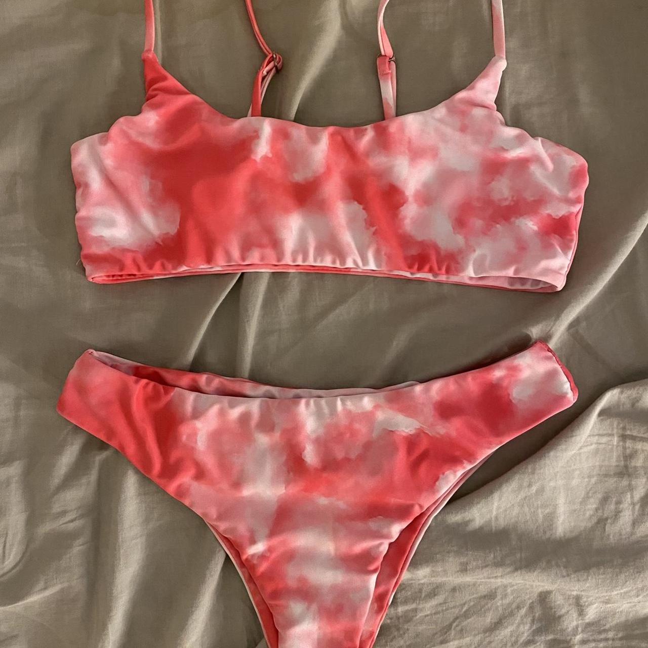 Shein Womens Pink And White Bikinis And Tankini Sets Depop