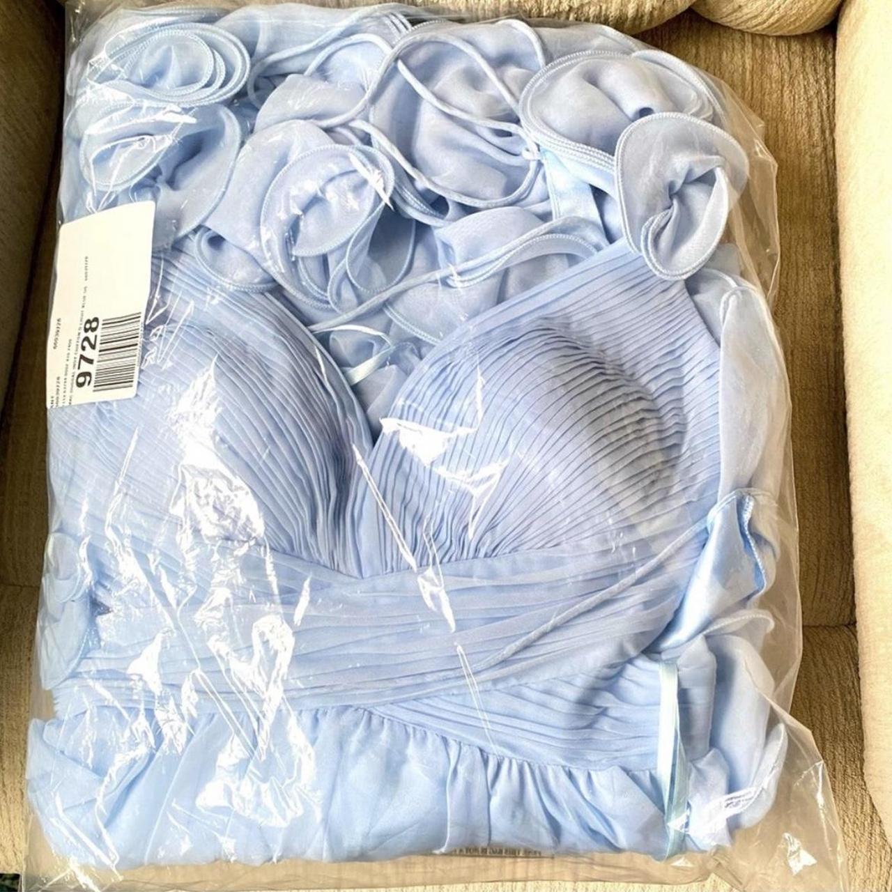 Mac Duggal Women's Blue Dress Depop