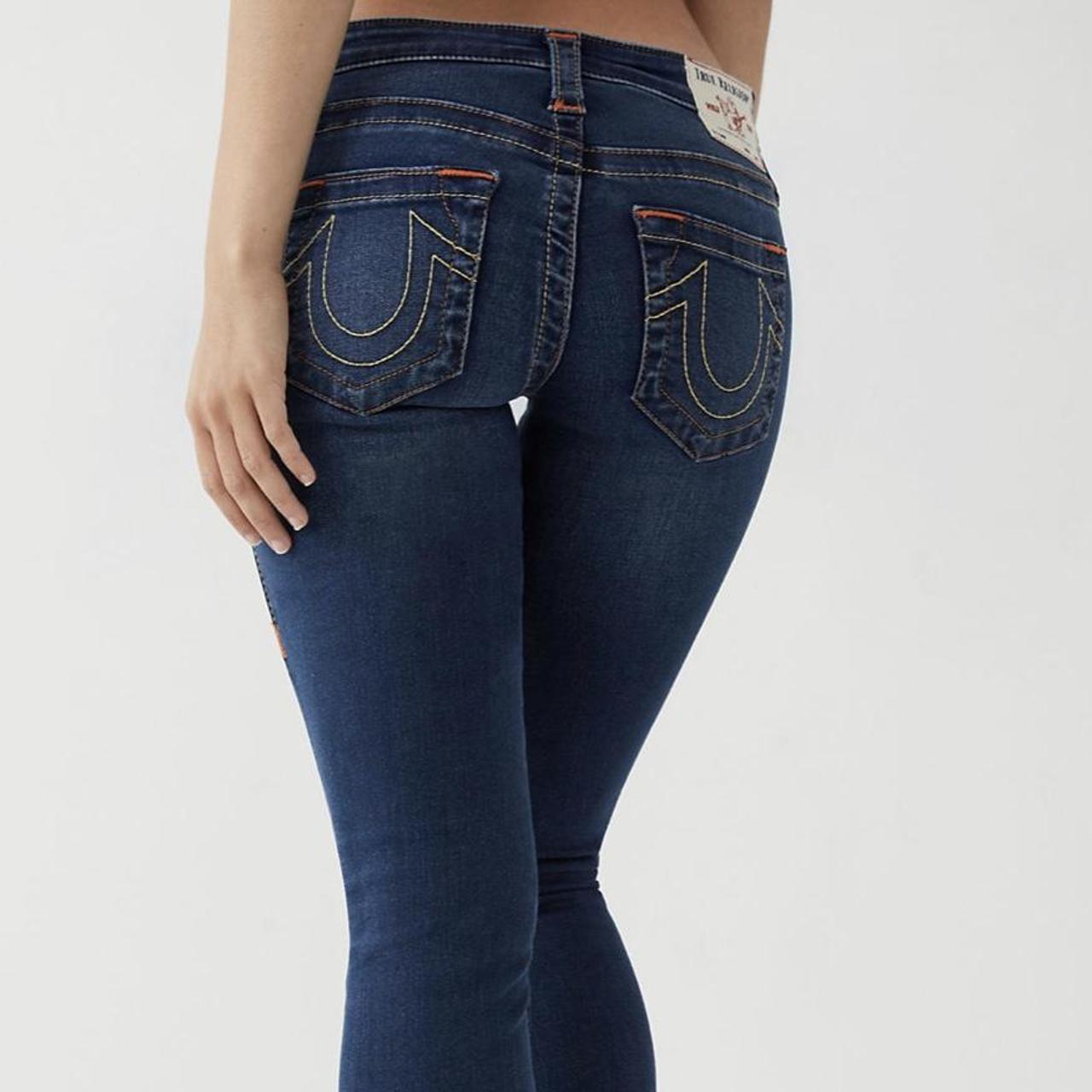 True Religion Stella Low Rise Skinny Jean in Red