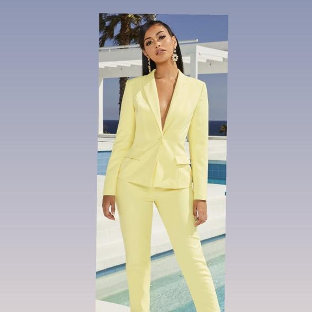 Yellow Blazer Oh Polly Down To Business High Waisted Trousers In