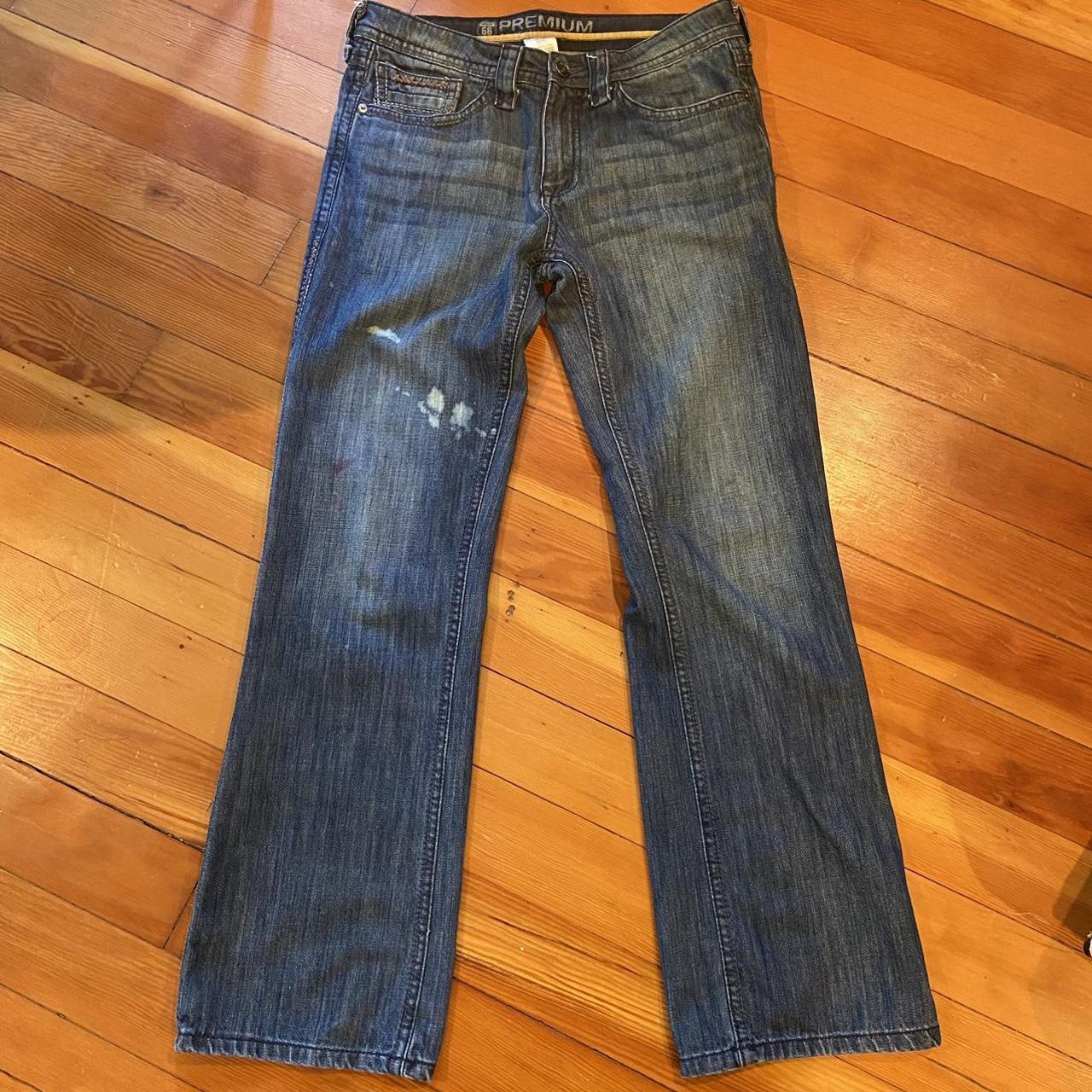 route 66 premium bootcut jeans stained with paint... - Depop