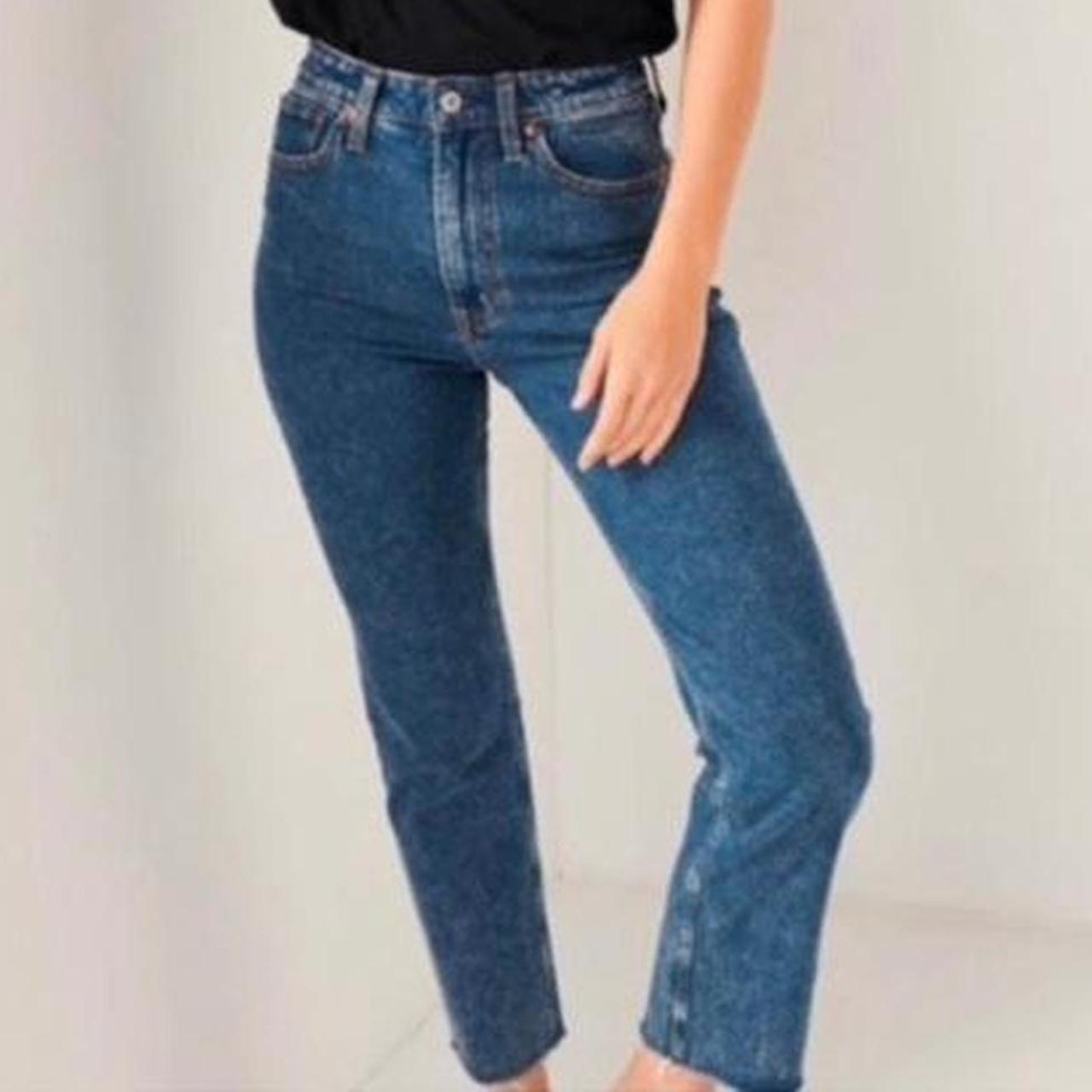 Abercrombie buy and Fitch Two-toned Zoe Natural Rise Ankle Straight Jeans Size 27