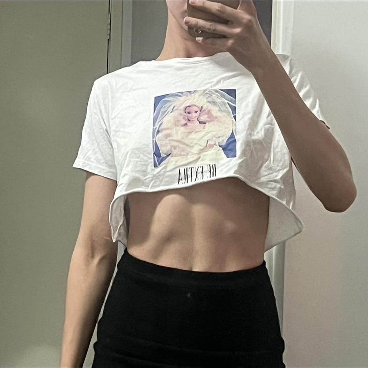 Crop top, barbie top Barbie core mini shirt Size 8 - Depop
