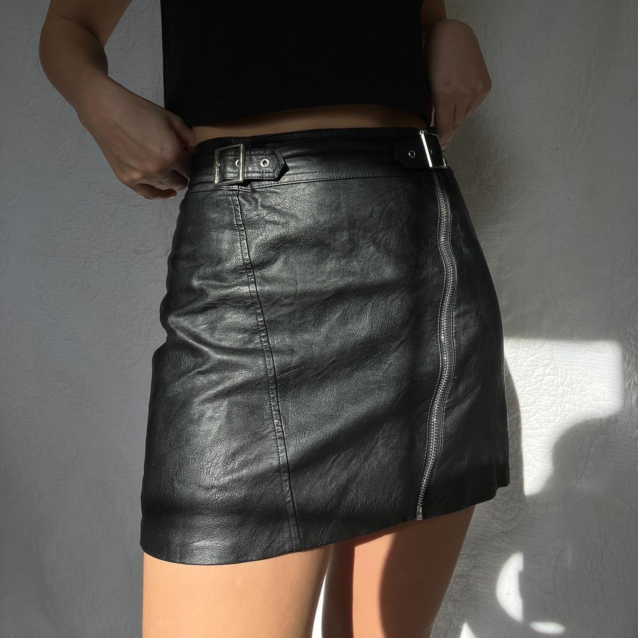 Black faux leather mini skirt topshop hotsell