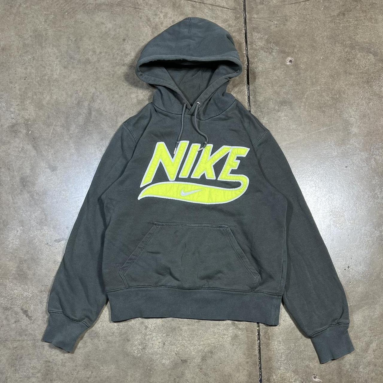 Grey and neon green nike outlet hoodie