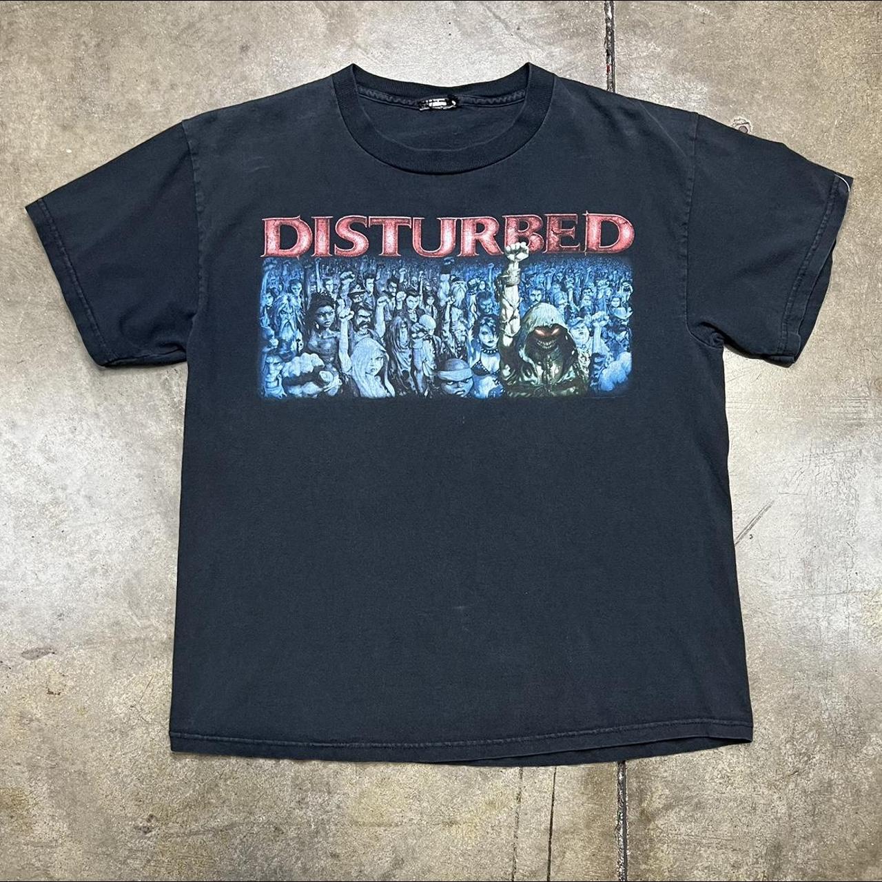 Vintage Disturbed Band Mens T-Shirt Black Promo Grim Reaper