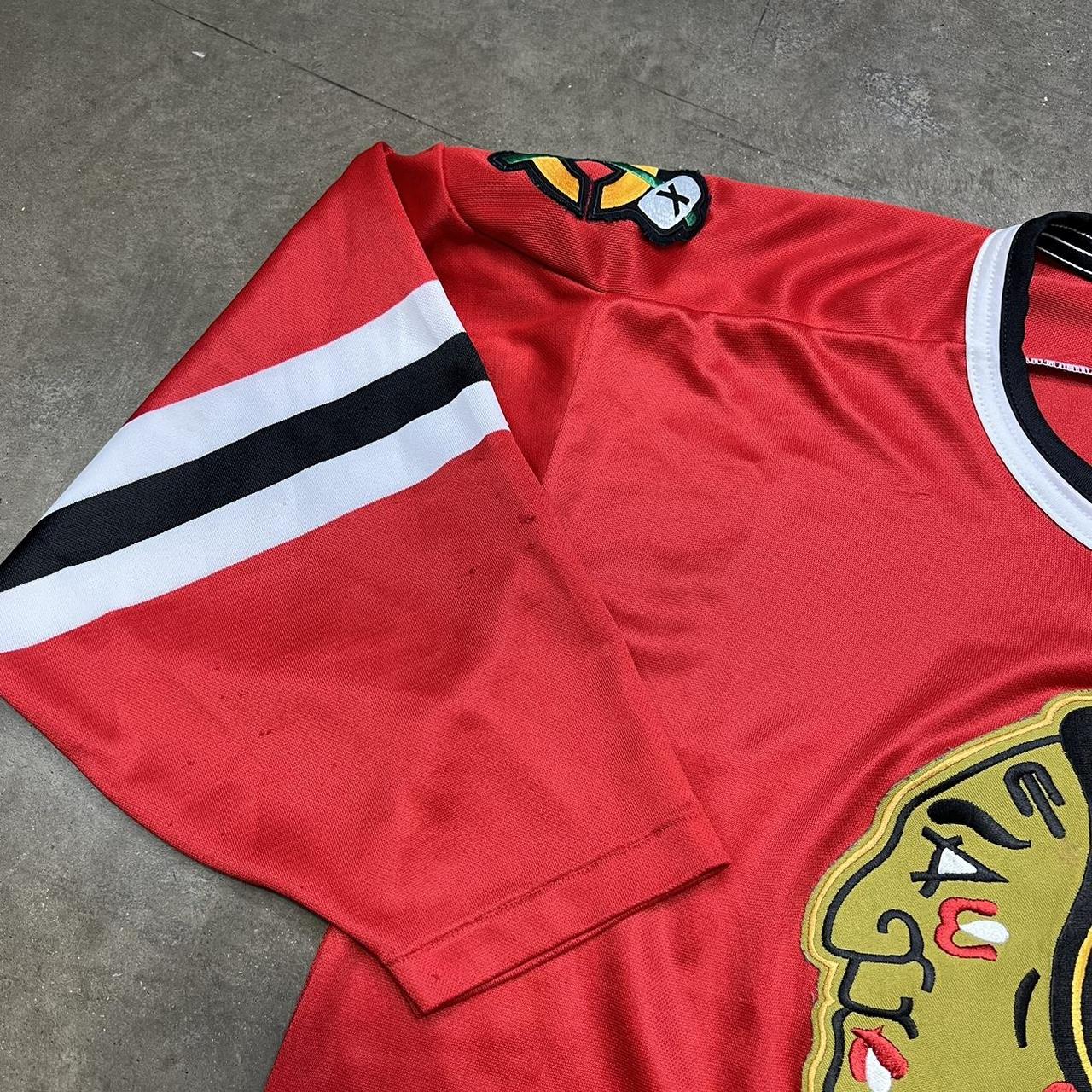 Vintage CCM Chicago Blackhawks hockey jersey in red. - Depop