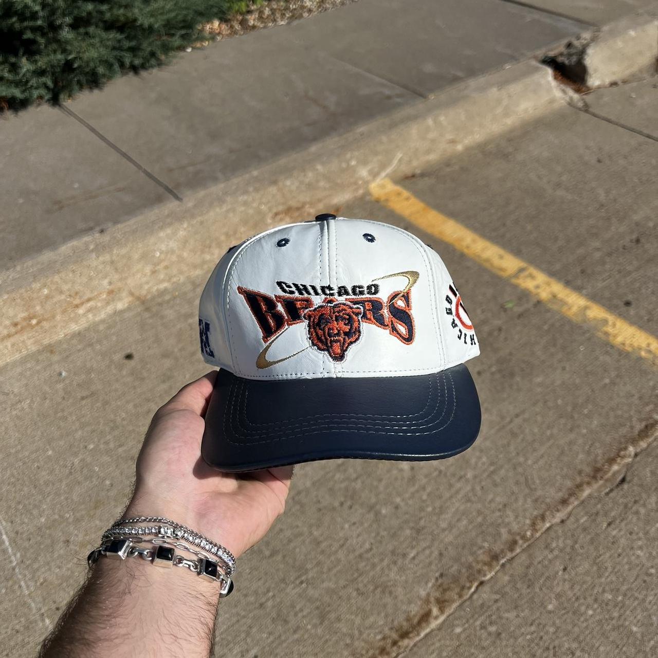 Vintage Chicago Bears Leather Hat, Chicago Bears