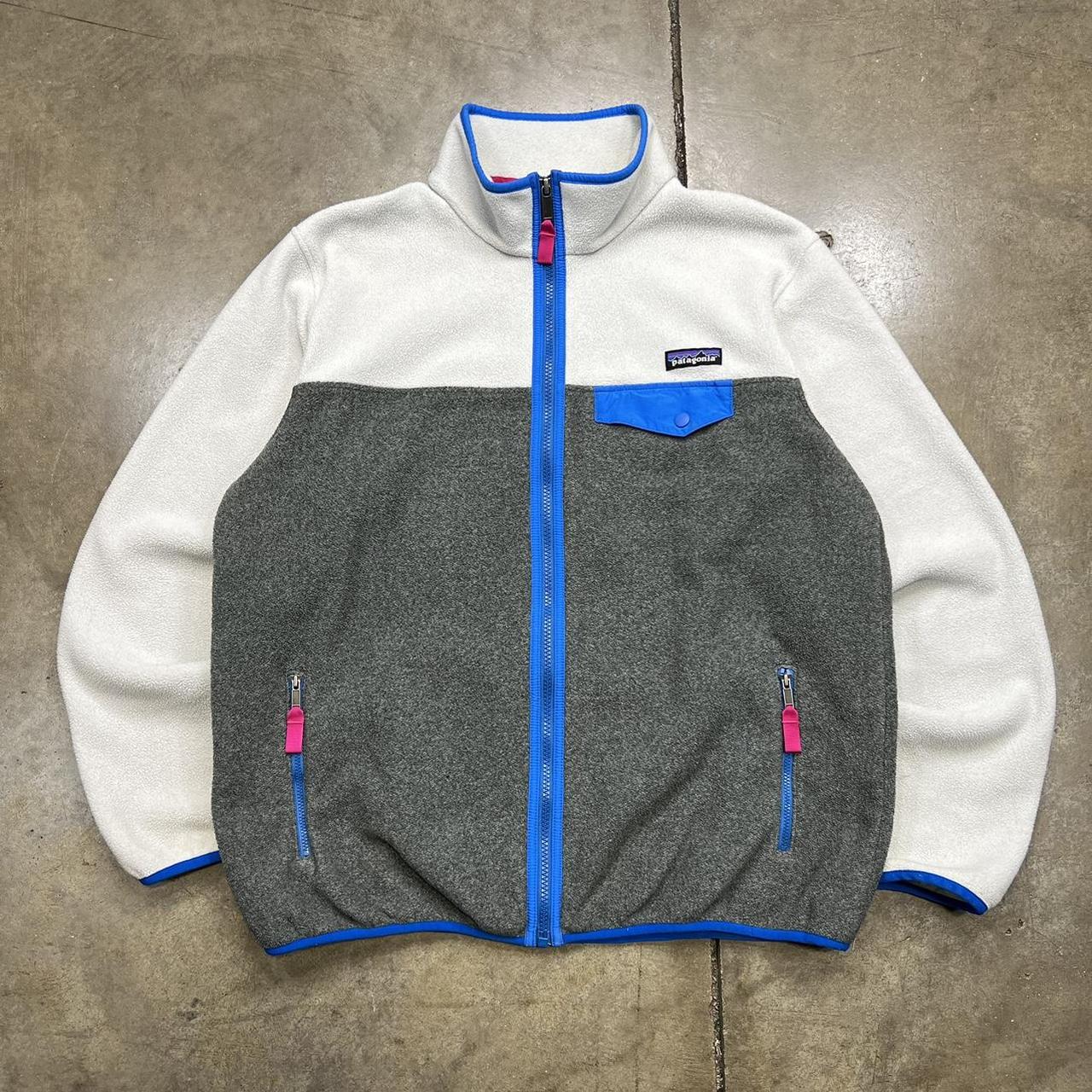 Patagonia Synchilla Pink & Blue Colorblock Full Zip popular Fleece Jacket