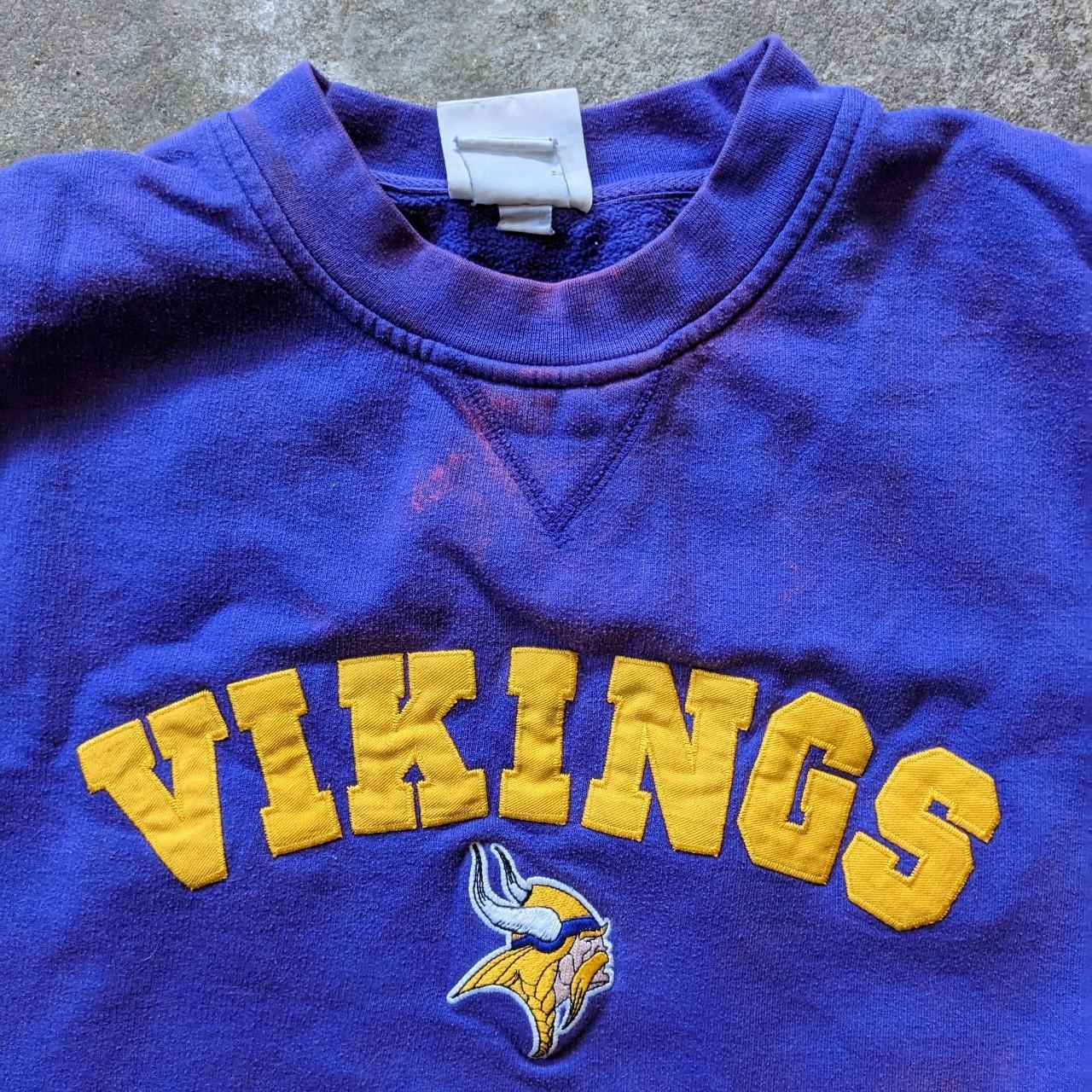 Vintage Minnesota Vikings Sweatshirt Mens Medium Faded Purple