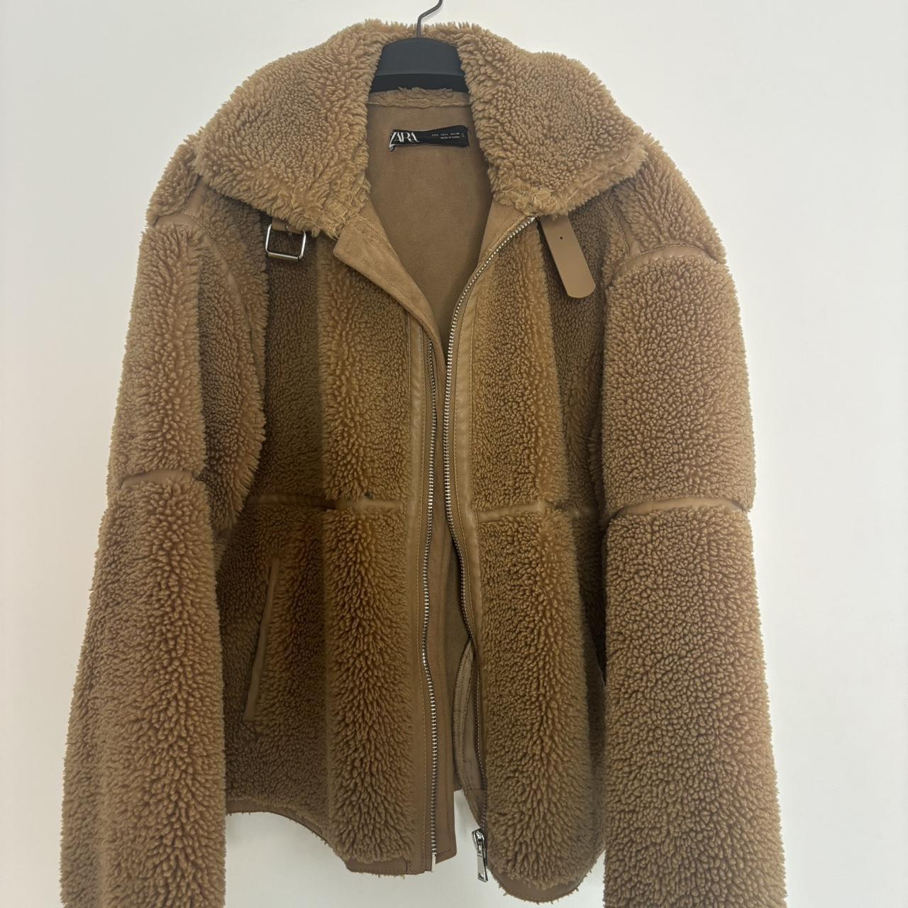 Zara Cropped Teddy Coat Size L Depop - Main Image