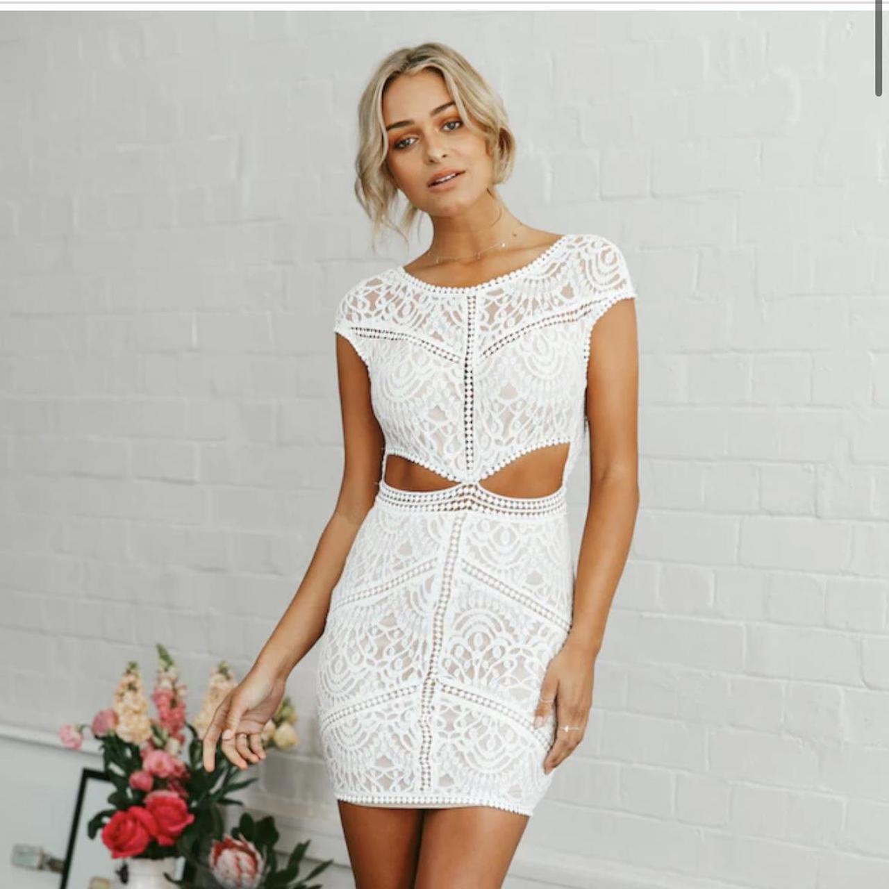 hello molly white lace dress size xs brand new Depop