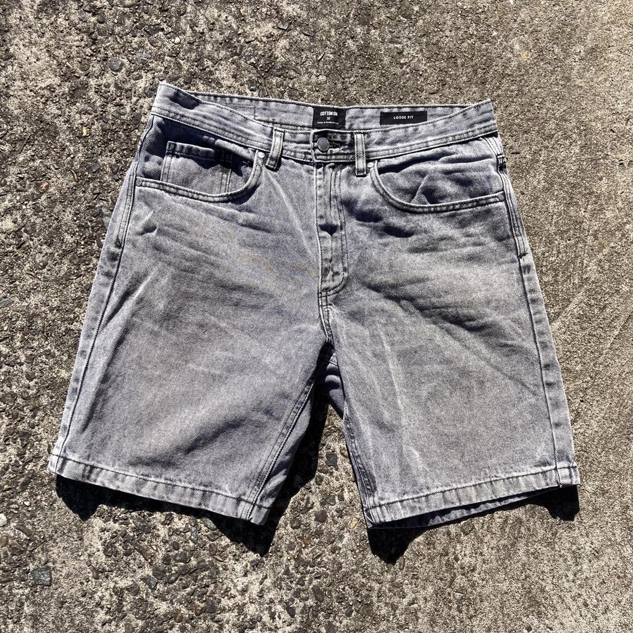 Grey washed loose fit jorts 90s and 00s vibes,... - Depop