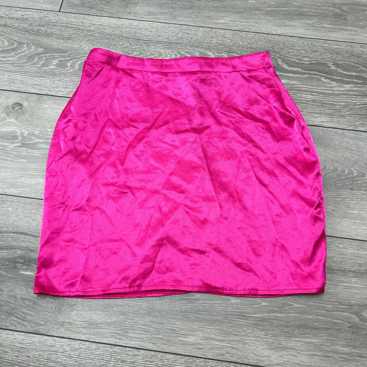 plt satin hot pink mini skirt size 10