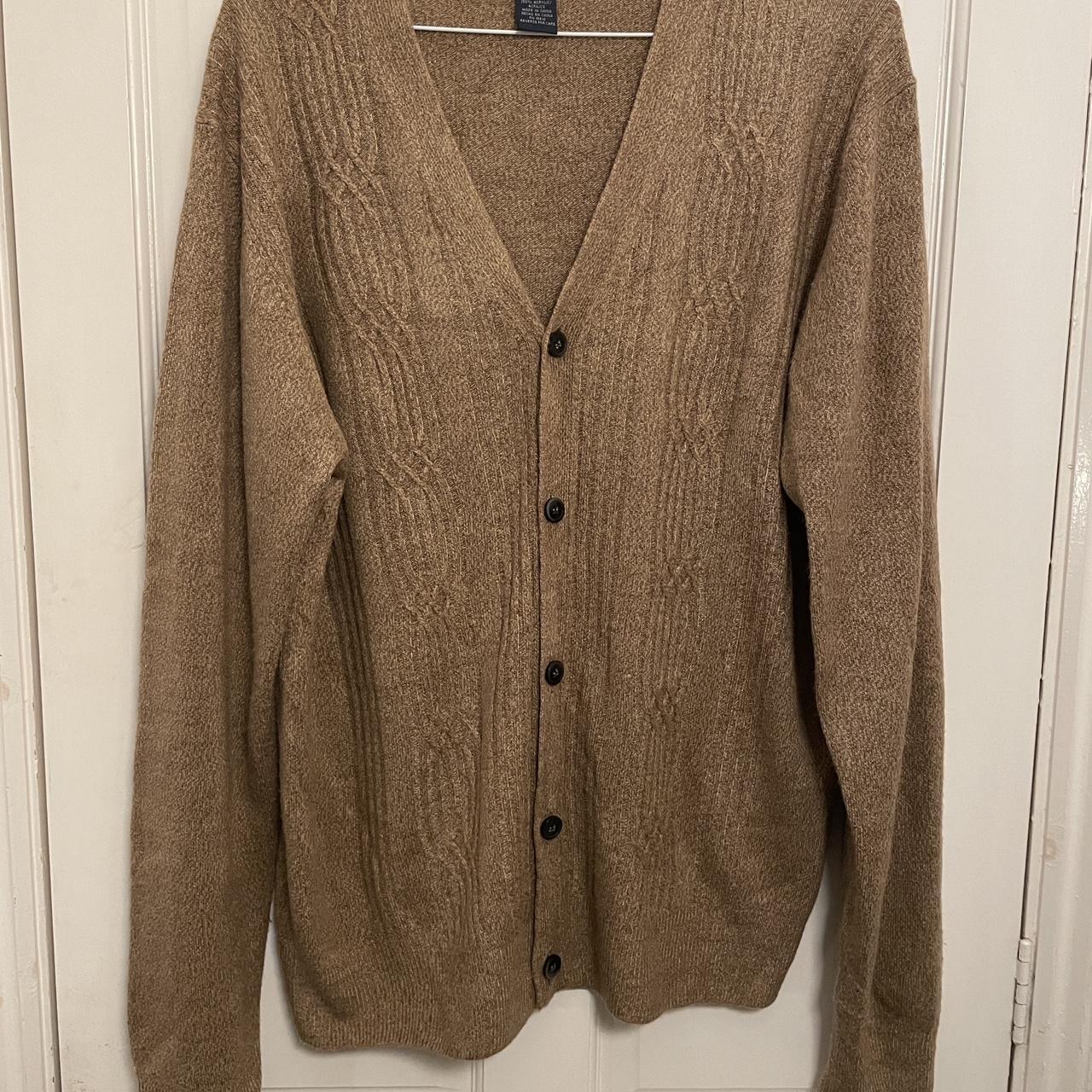 Vintage Brown Dockers Cardigan, size M, excellent... - Depop