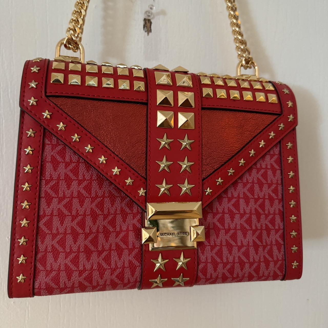 Michael Kors Whitney Logo Shoulder Bag in Bright Red