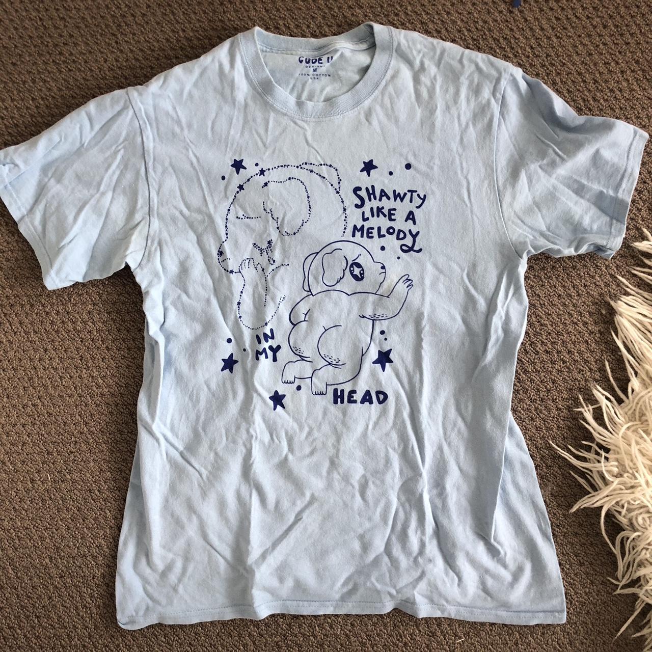 ‘shawty like a melody’ blue graphic tee made by... - Depop