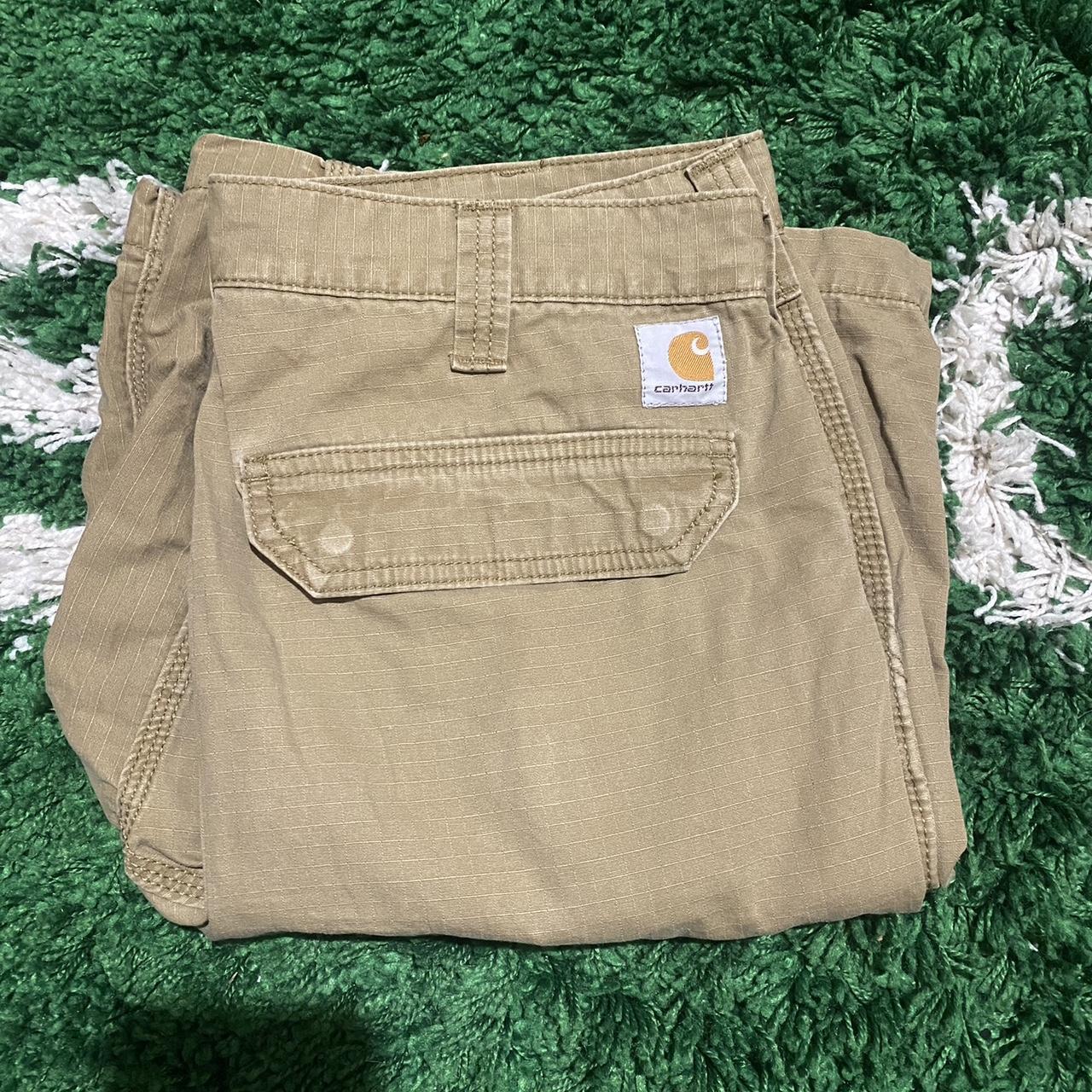 Carhartt Utility shorts in a khaki colour Size... Depop