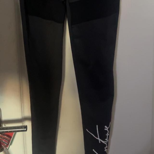 The couture club womens black sports leggings with - Depop