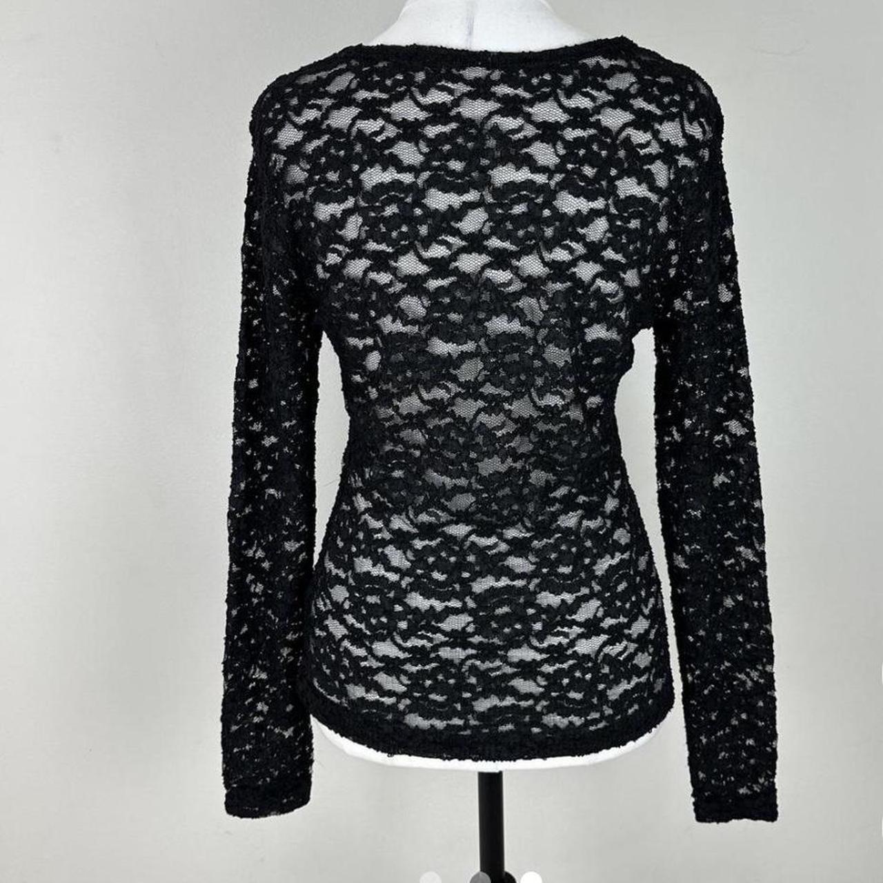 VINTAGE BLACK LACE LONG SLEEVE TOP awesome layered... - Depop