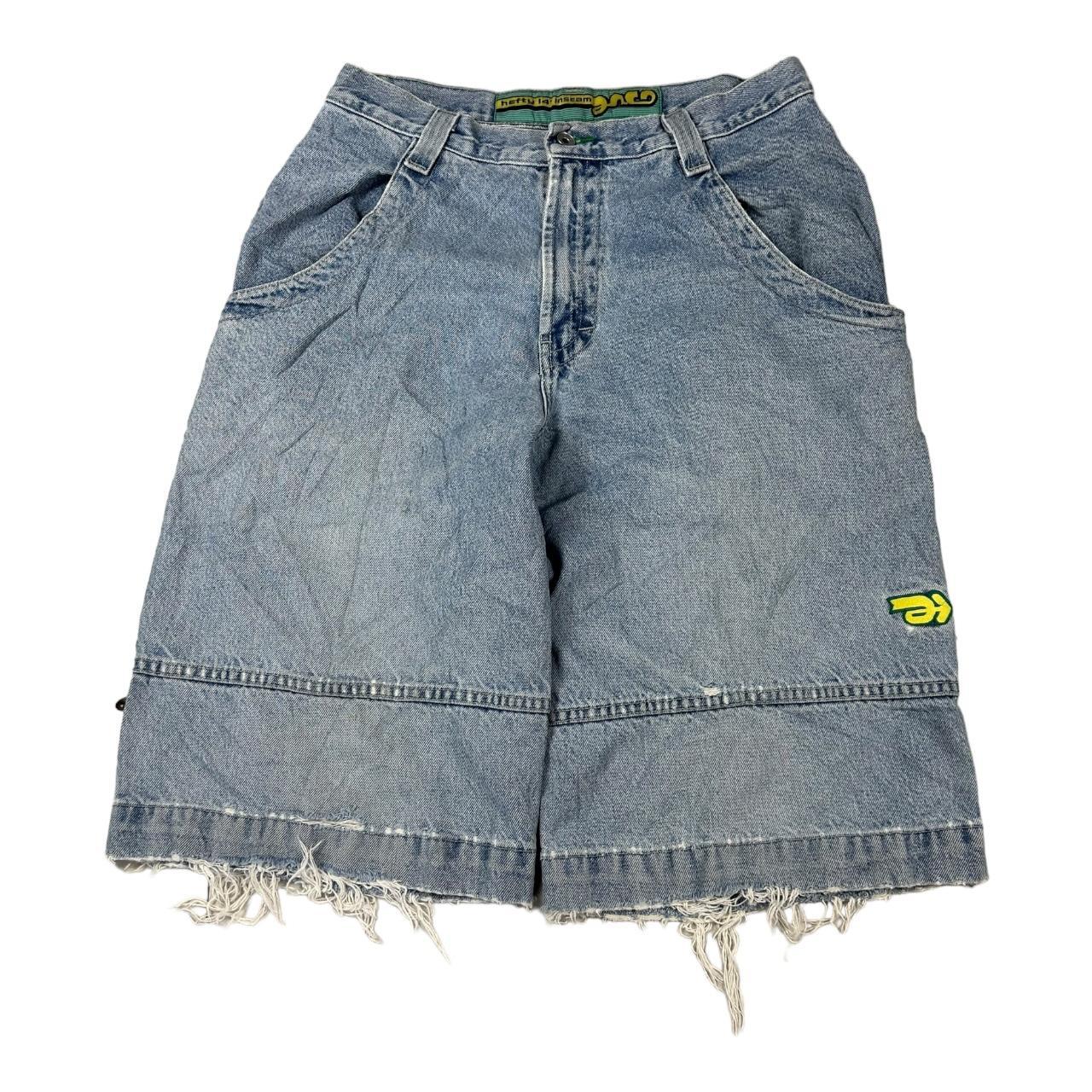 JNCO vintage 80's hefty 14” inseam blue jorts crazy | Depop JNCO vintage 80's hefty 14” inseam blue jorts crazy | Depop