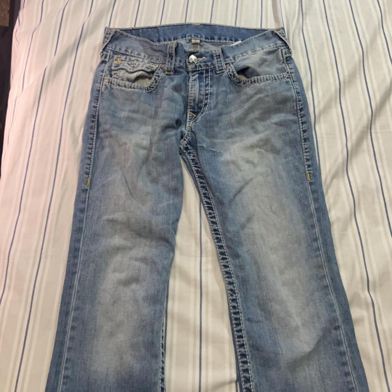 True Religon Straight legged jeans Size 31 Slight... - Depop