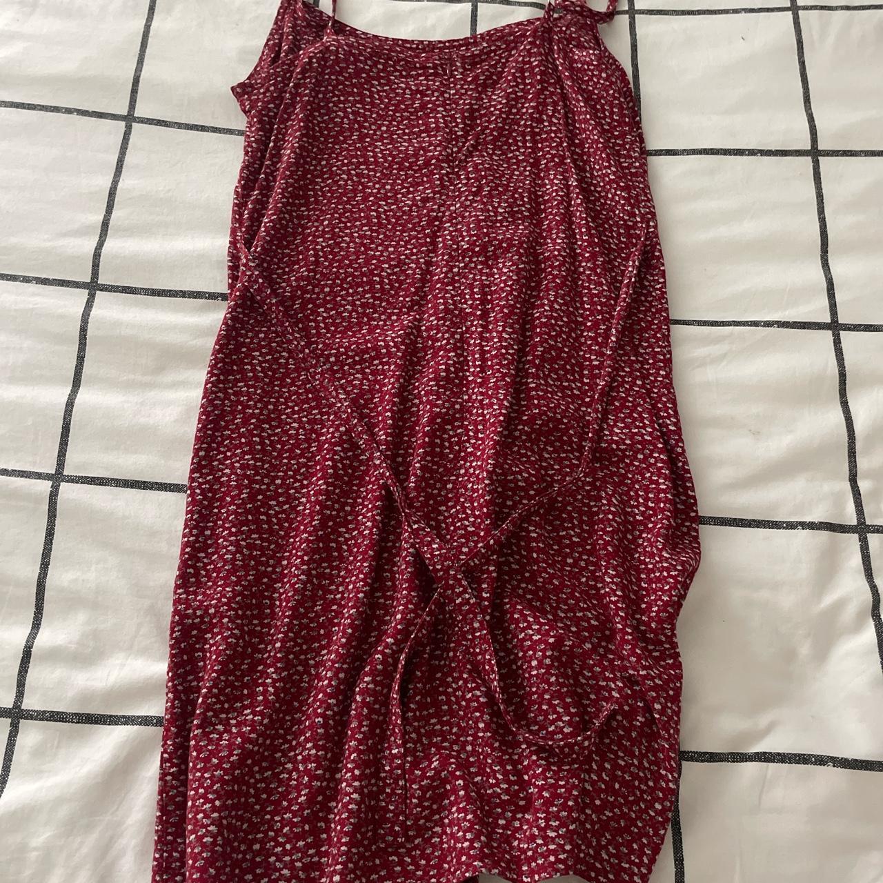 Red Floral Brandy Melville Dress, -one